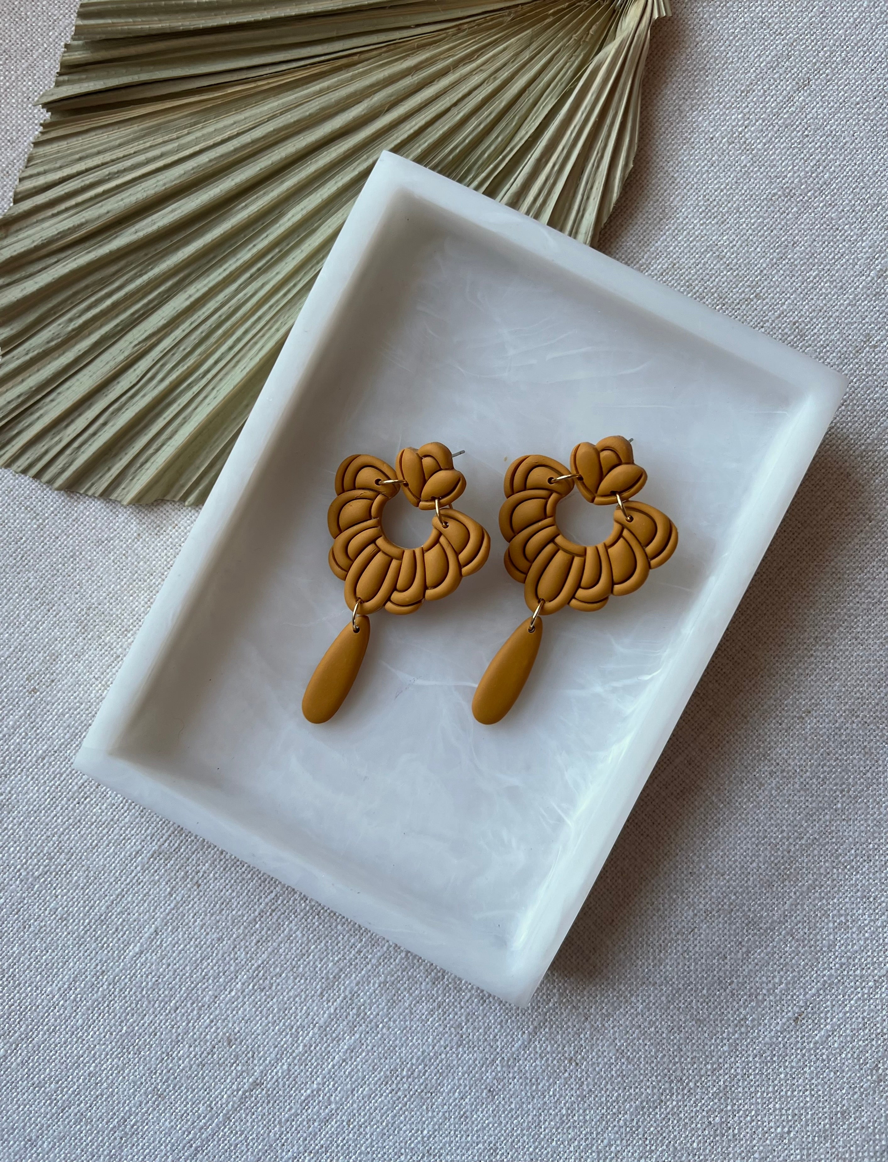 Mustard Ornate Earrings