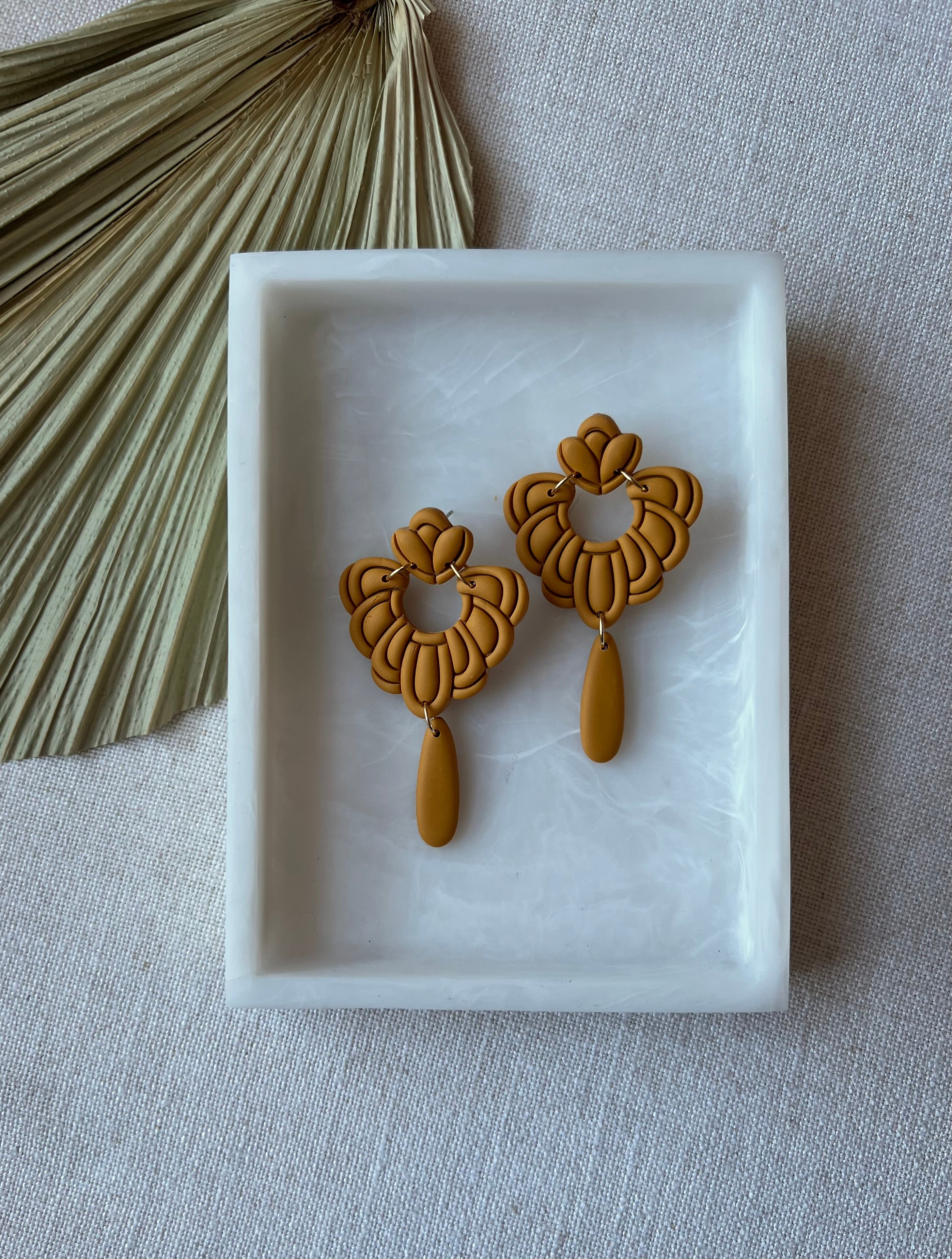 Mustard Ornate Earrings