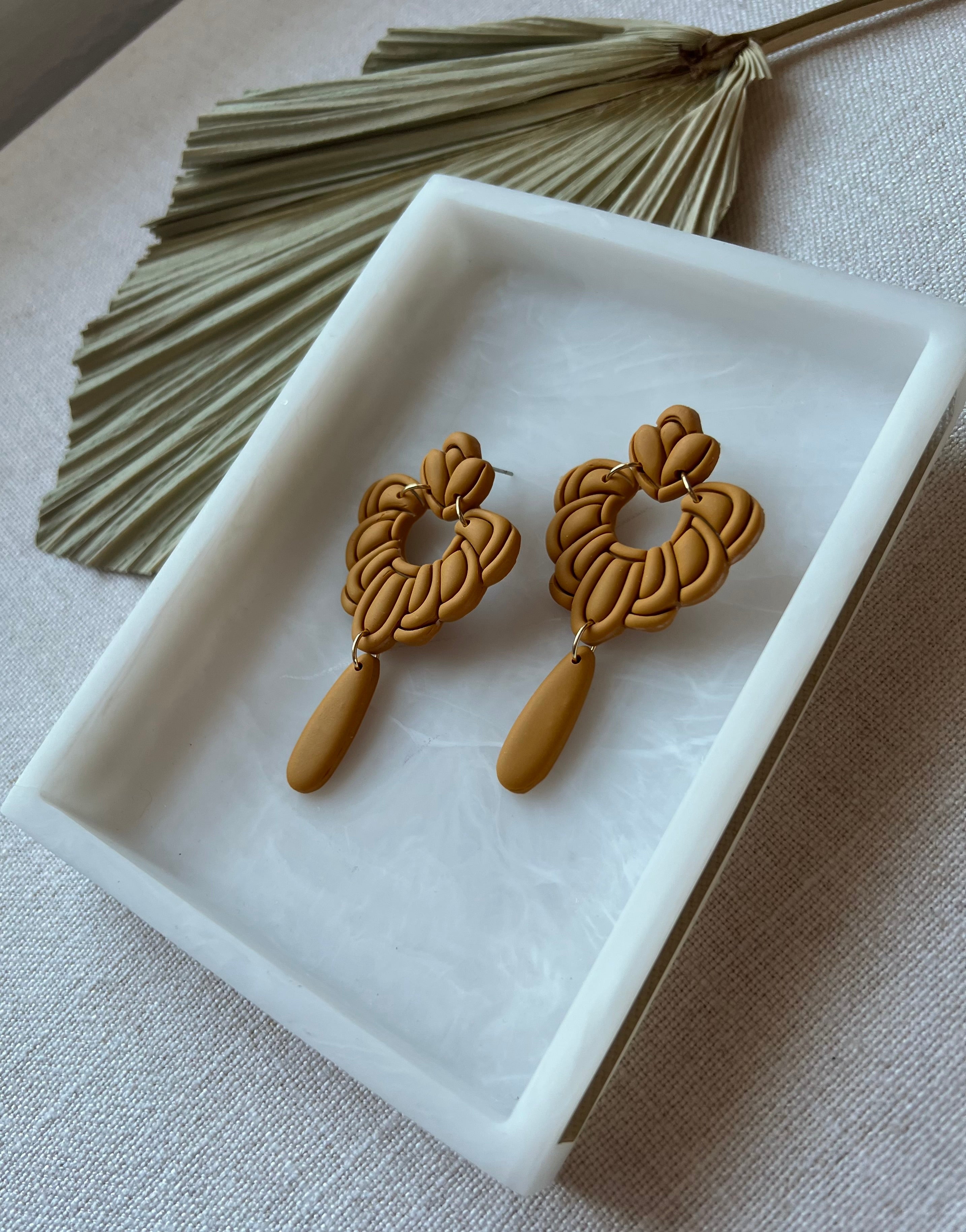 Mustard Ornate Earrings