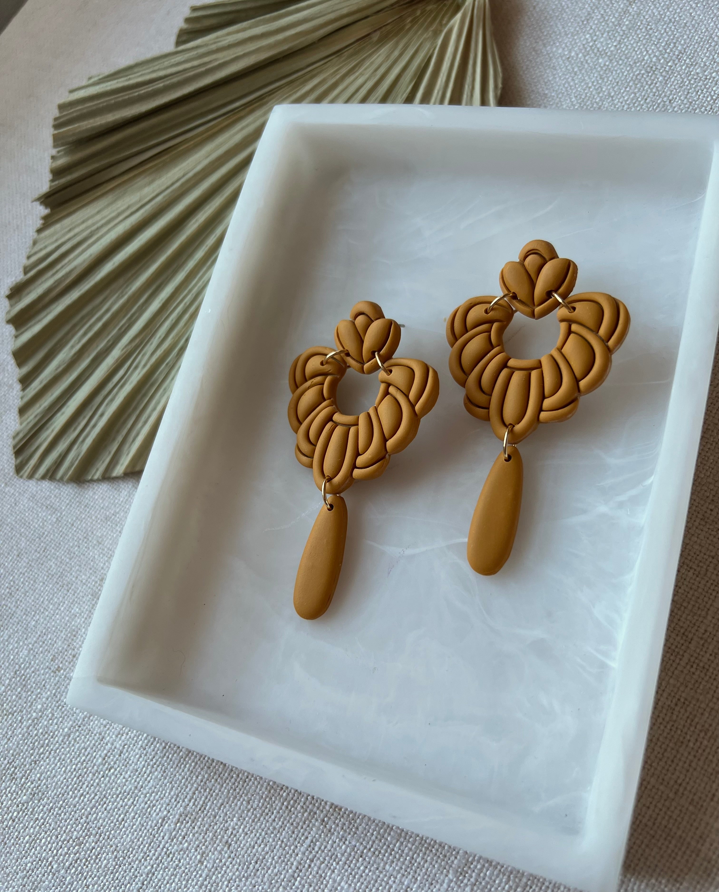 Mustard Ornate Earrings