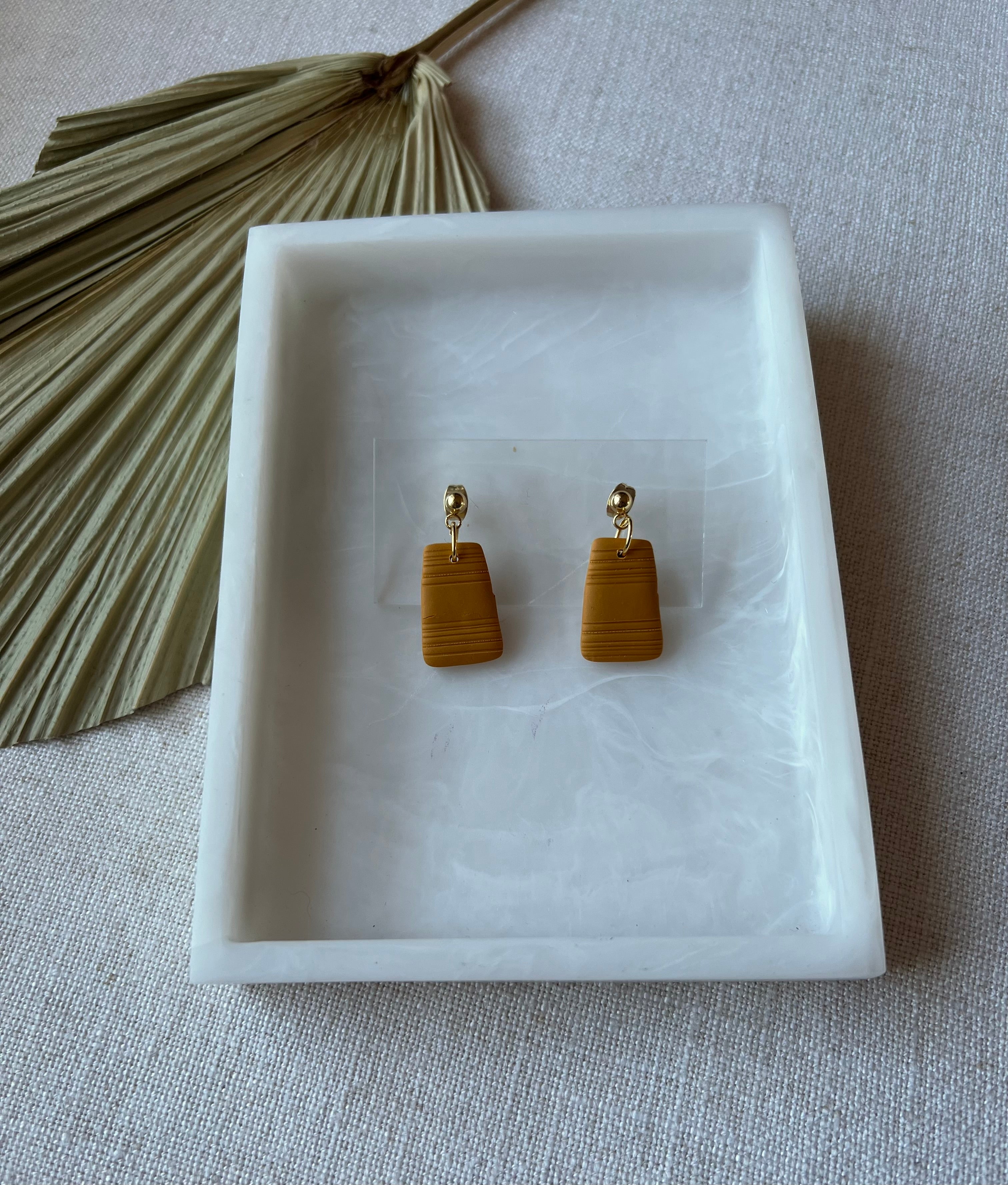 Textured Earrings with 18K Gold Plated Studs