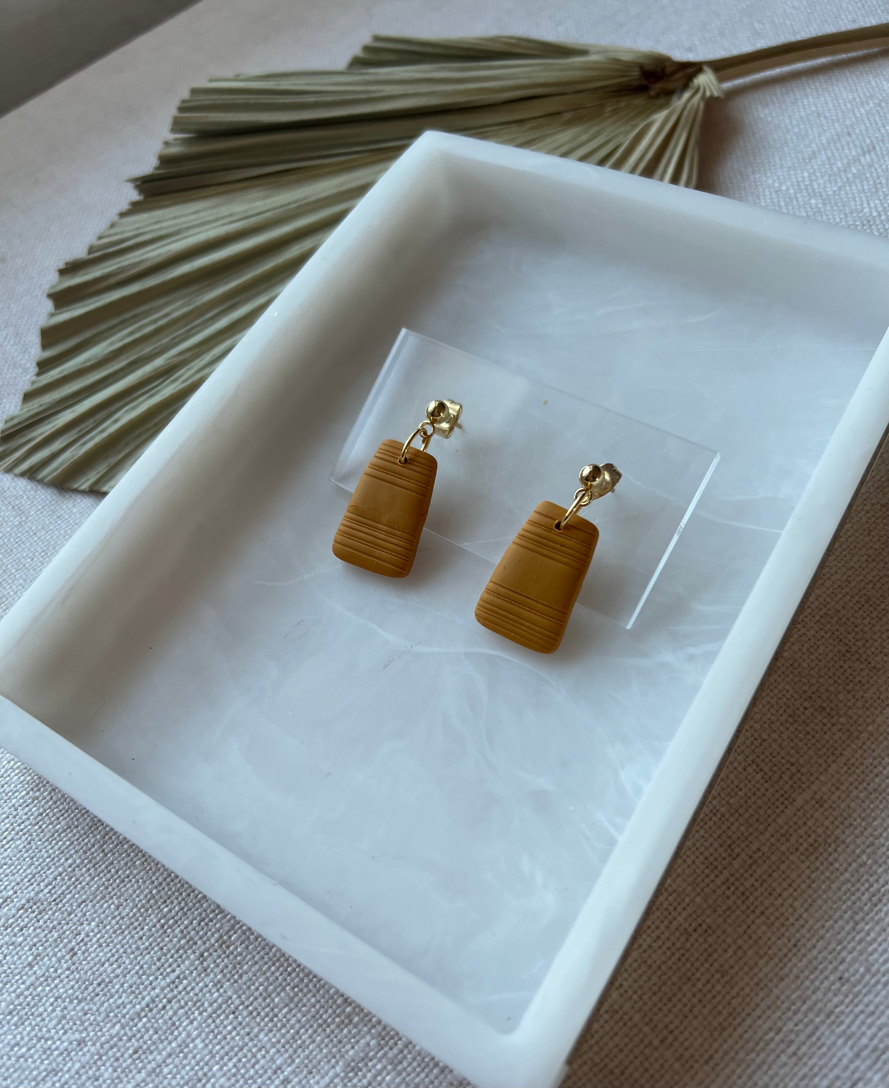 Textured Earrings with 18K Gold Plated Studs