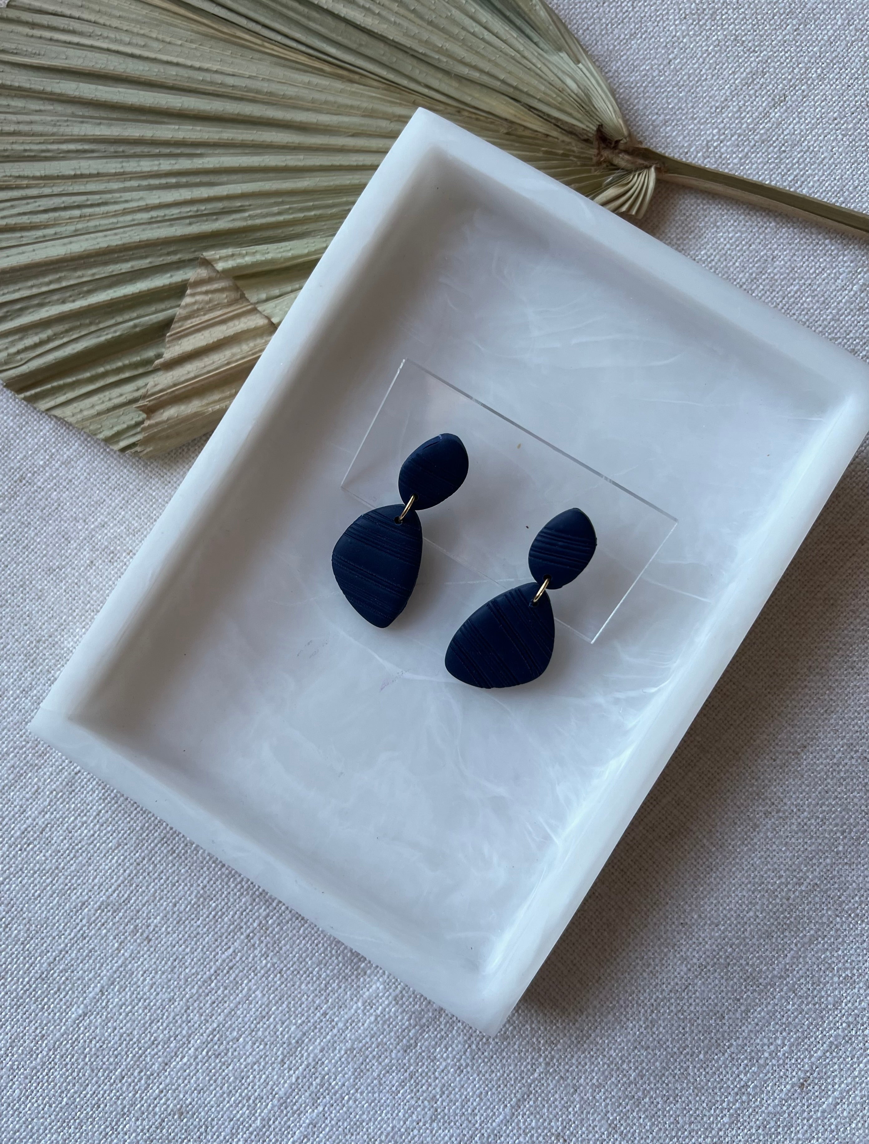 Navy Textured Earrings