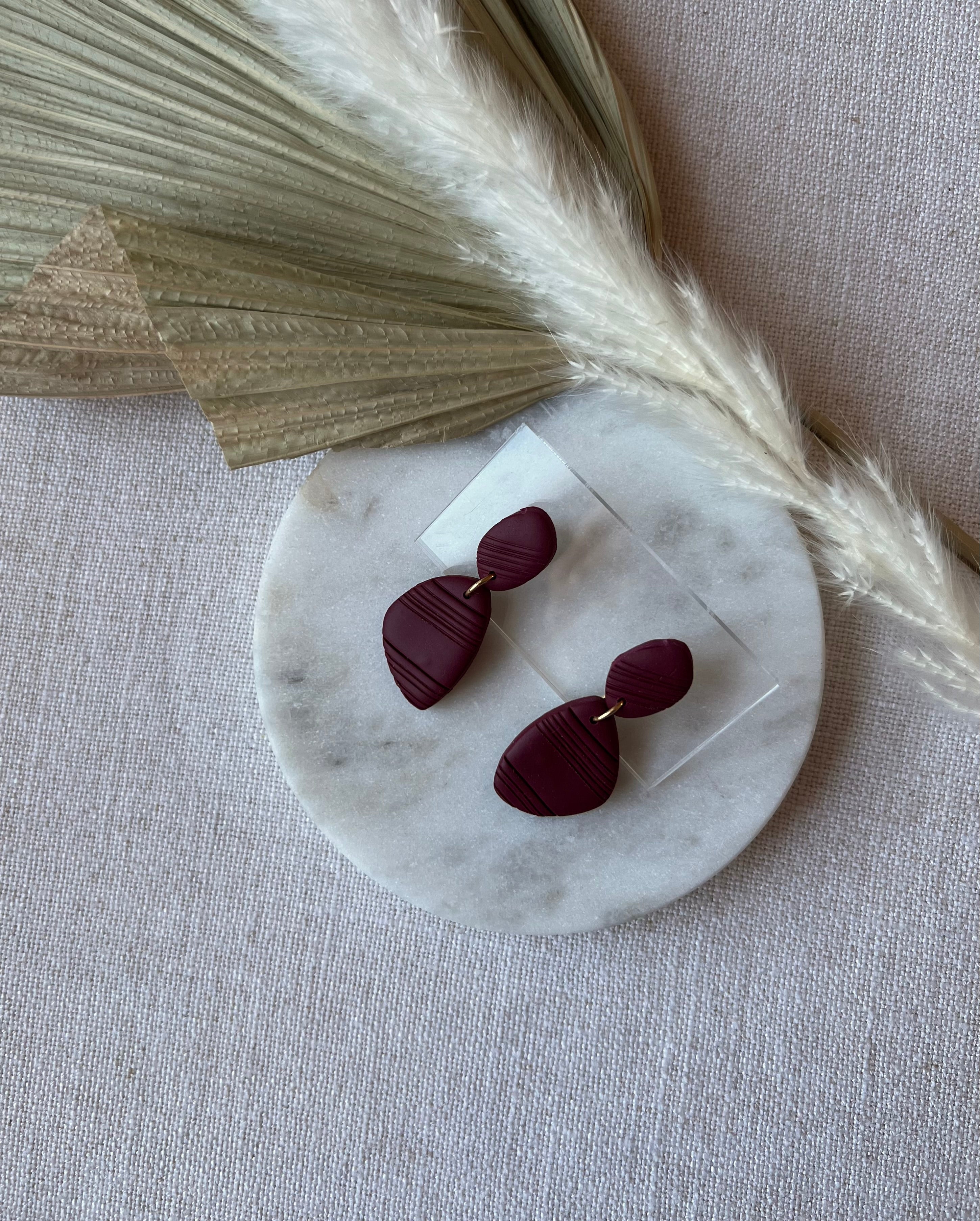 Bordeux Textured Earrings