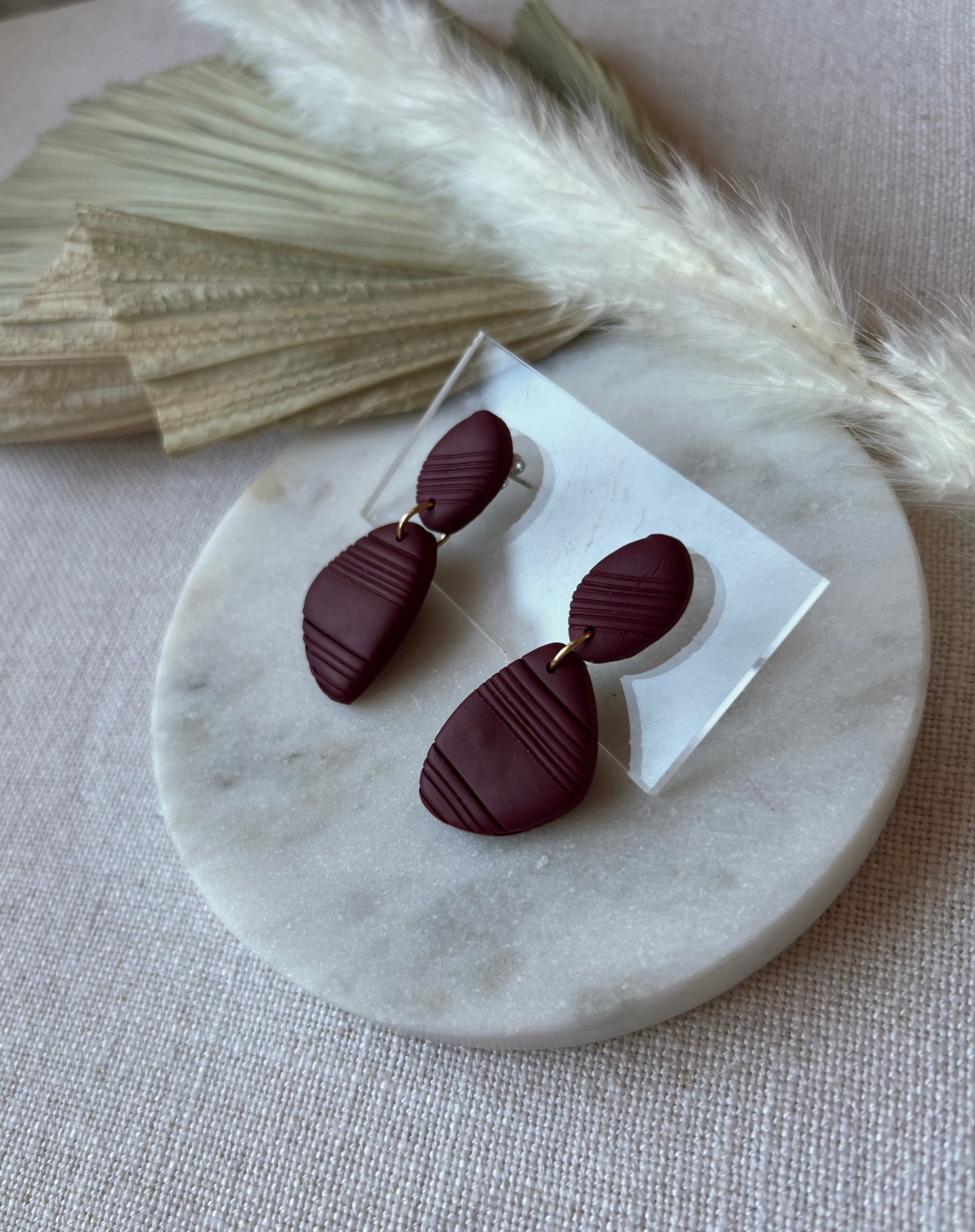 Bordeux Textured Earrings