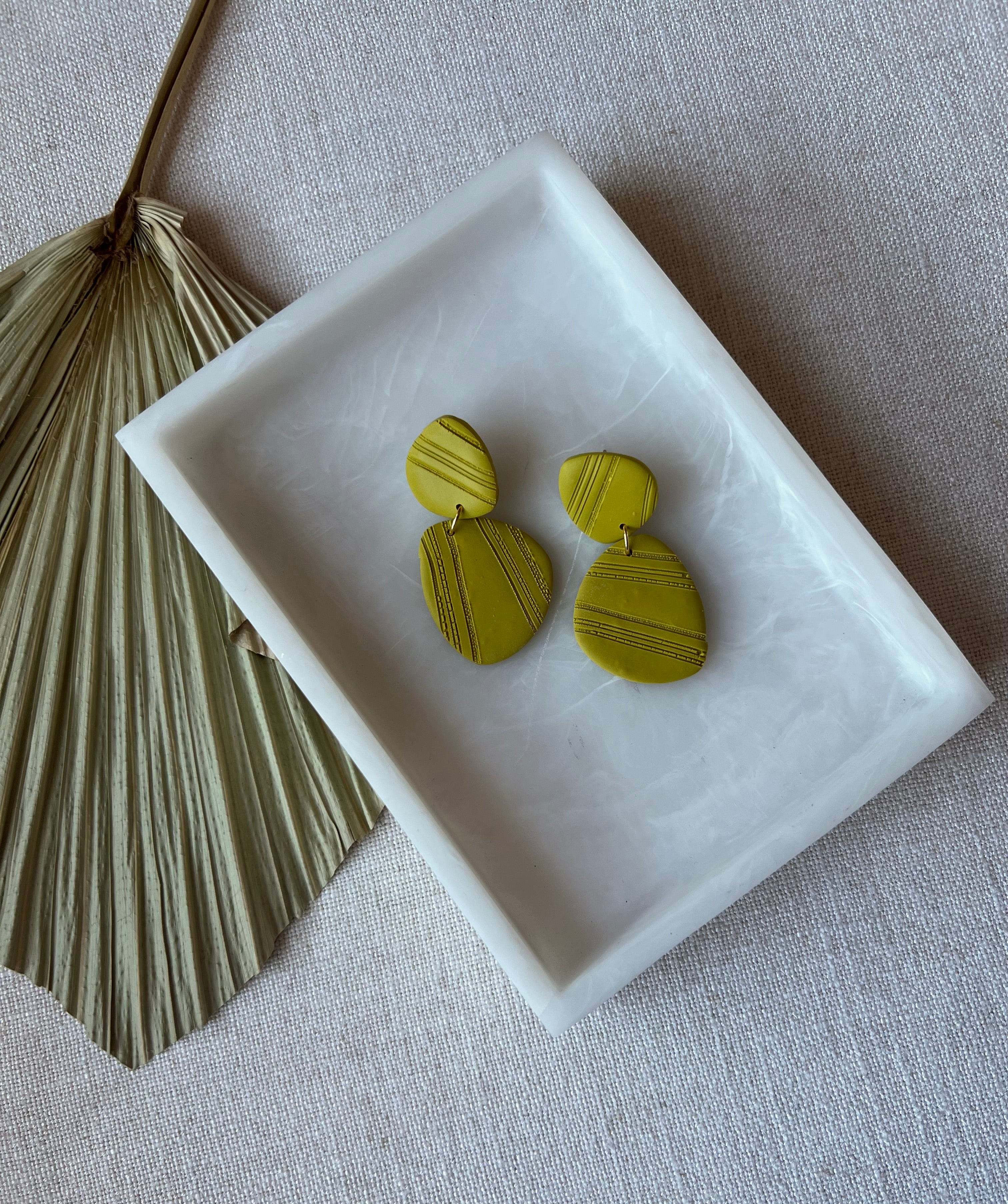 Chartreuse Textured Earrings