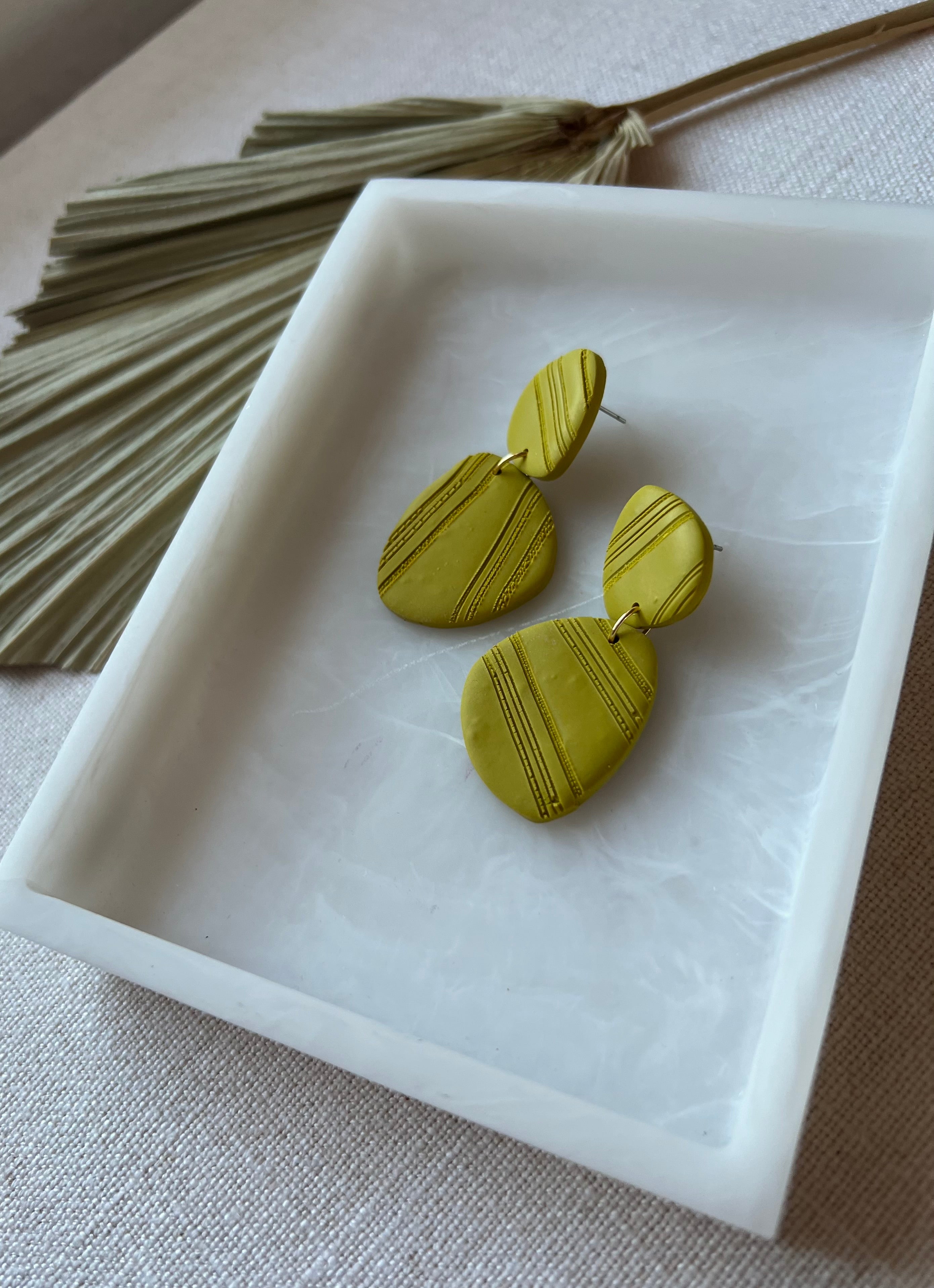 Chartreuse Textured Earrings