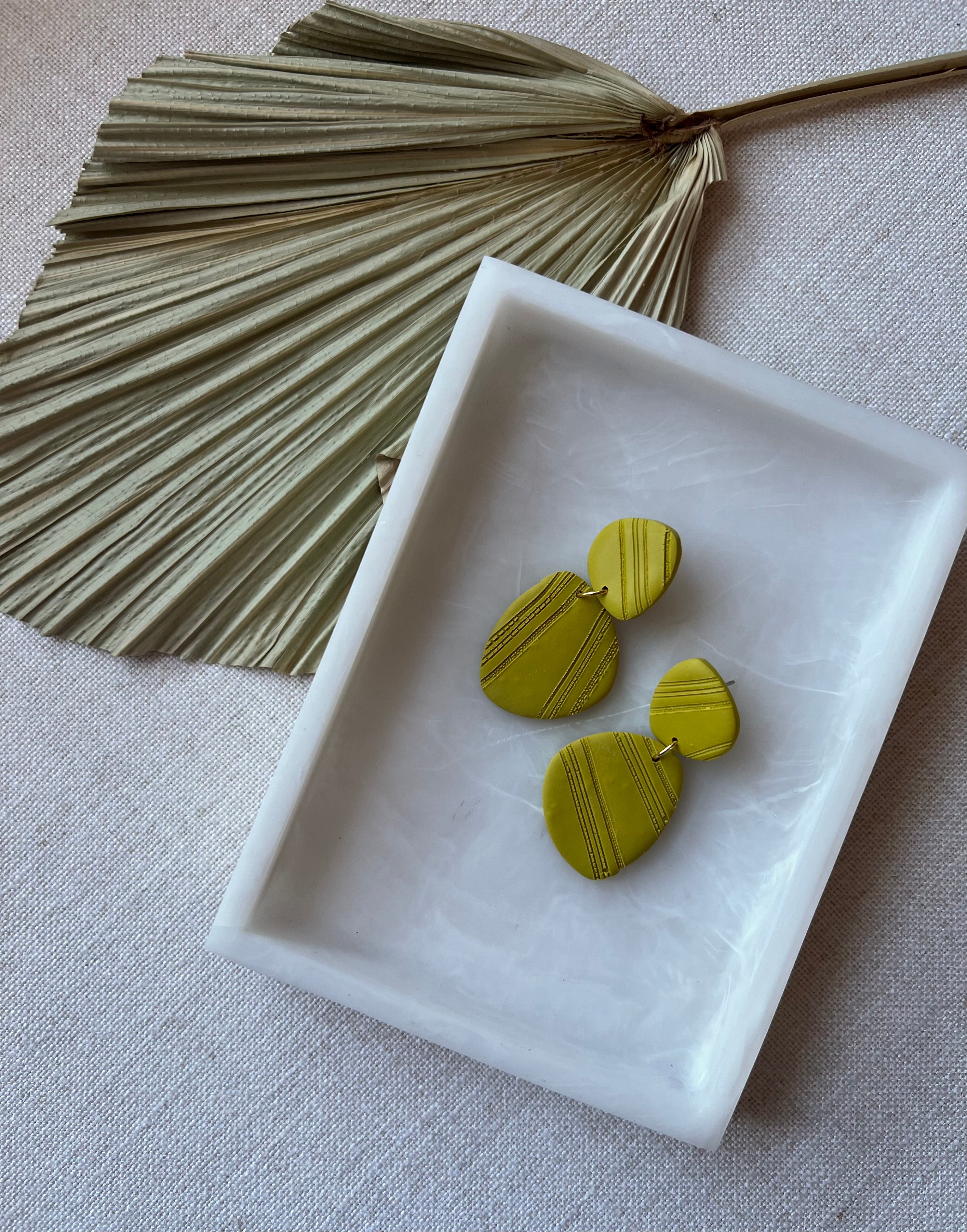 Chartreuse Textured Earrings