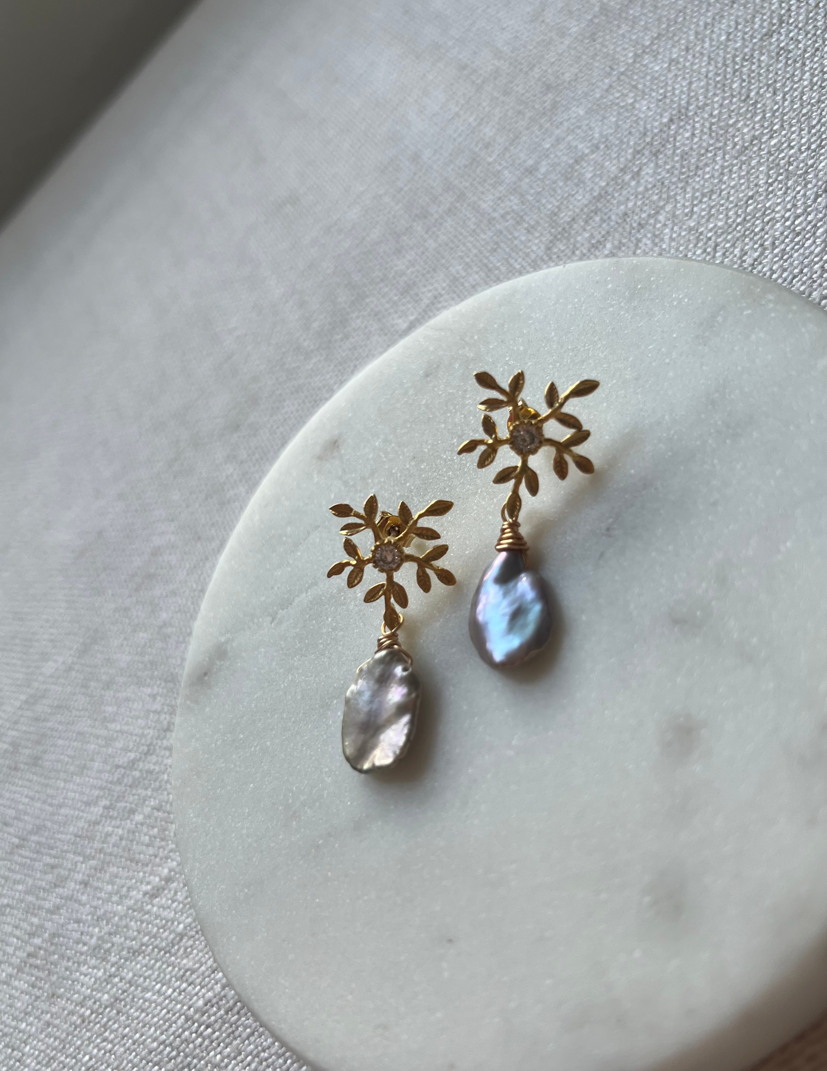 Rare Blue Freshwater Pearl Earrings
