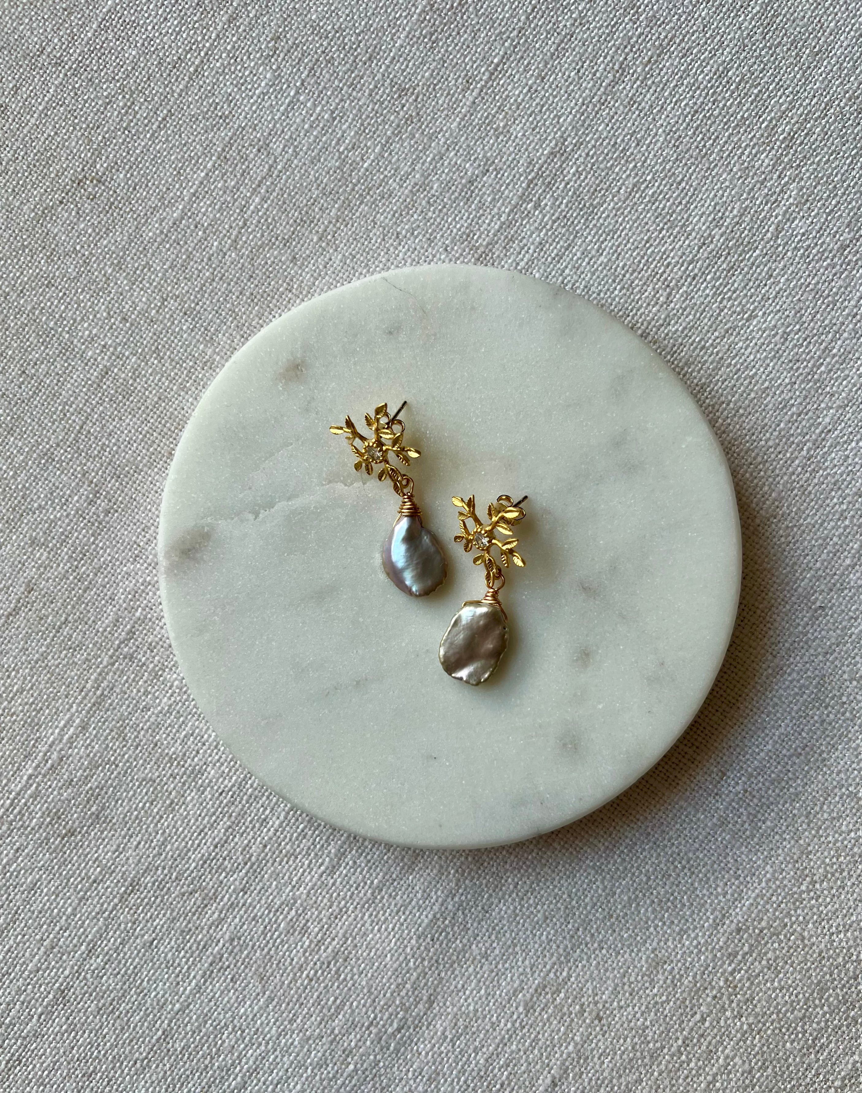 Rare Blue Freshwater Pearl Earrings