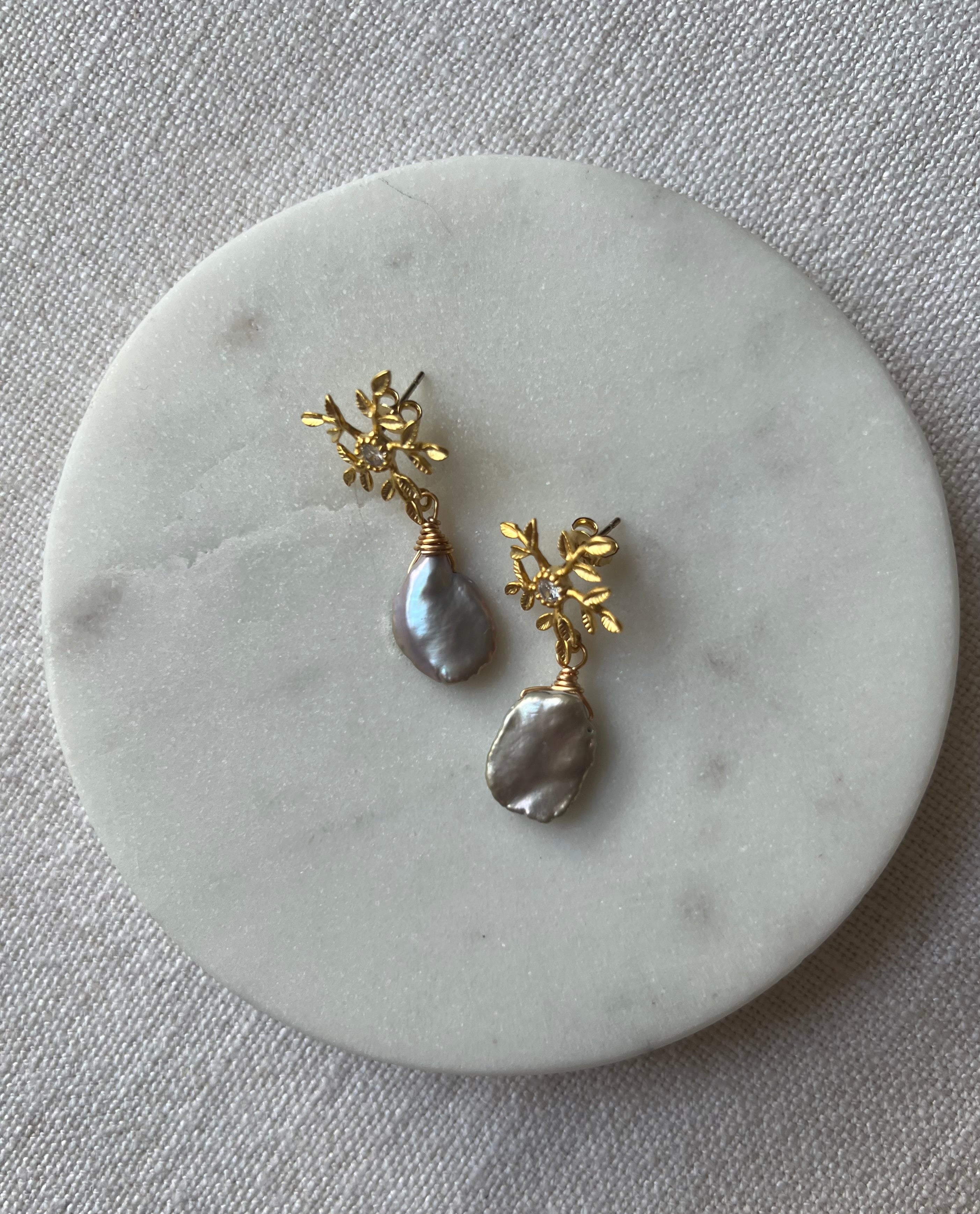 Rare Blue Freshwater Pearl Earrings
