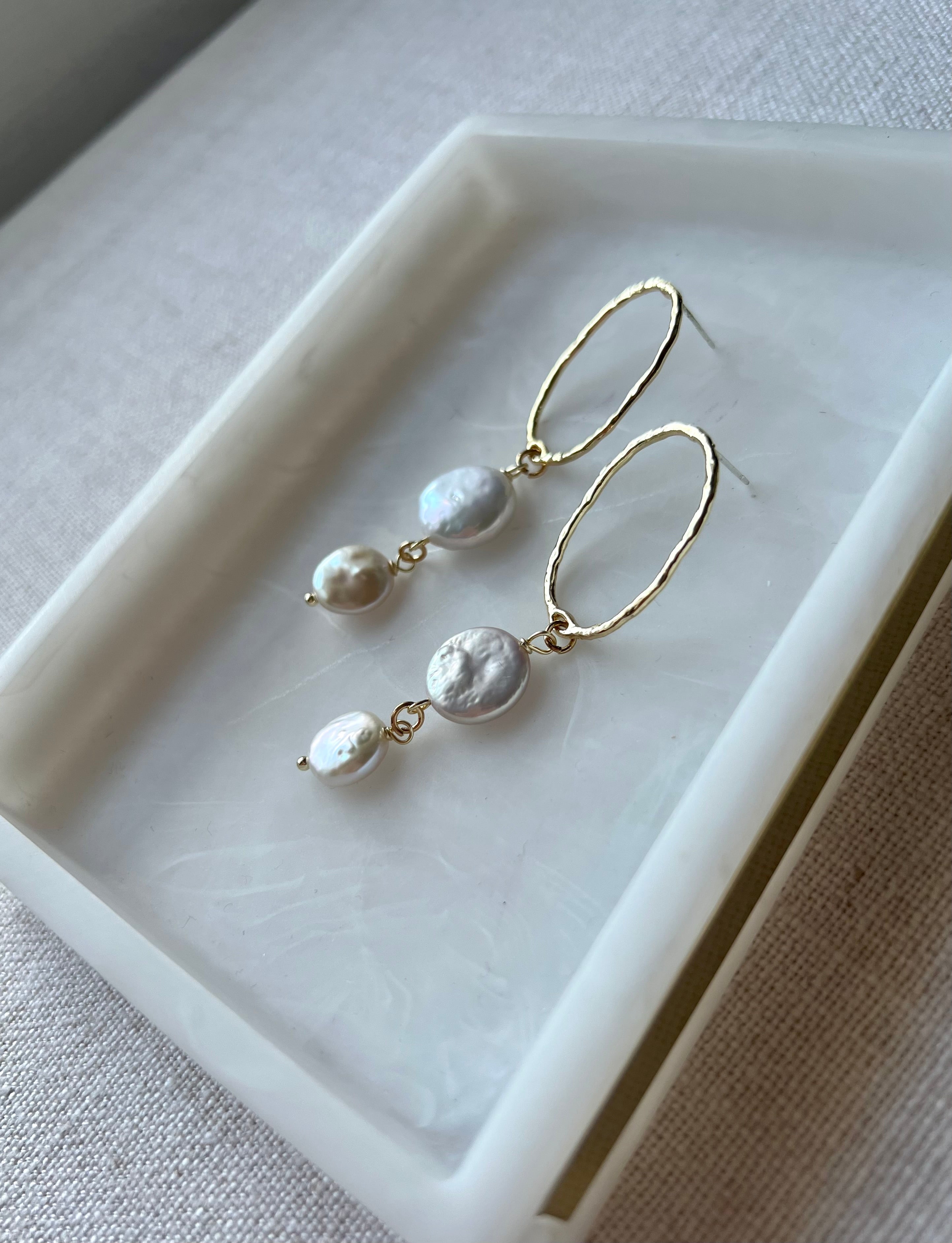 Natural Freshwater Pearls with 18K Gold Plated Studs