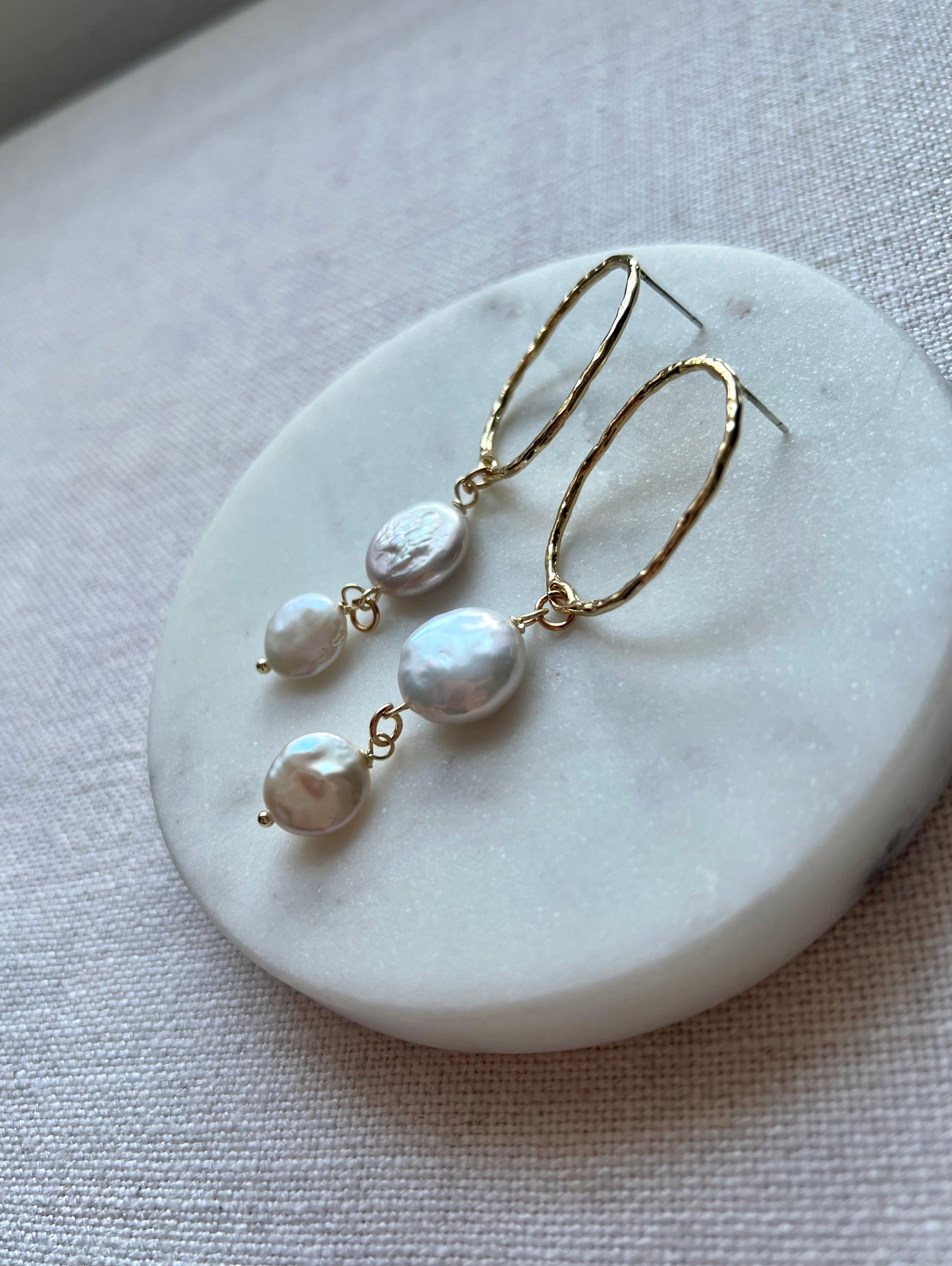 Natural Freshwater Pearls with 18K Gold Plated Studs