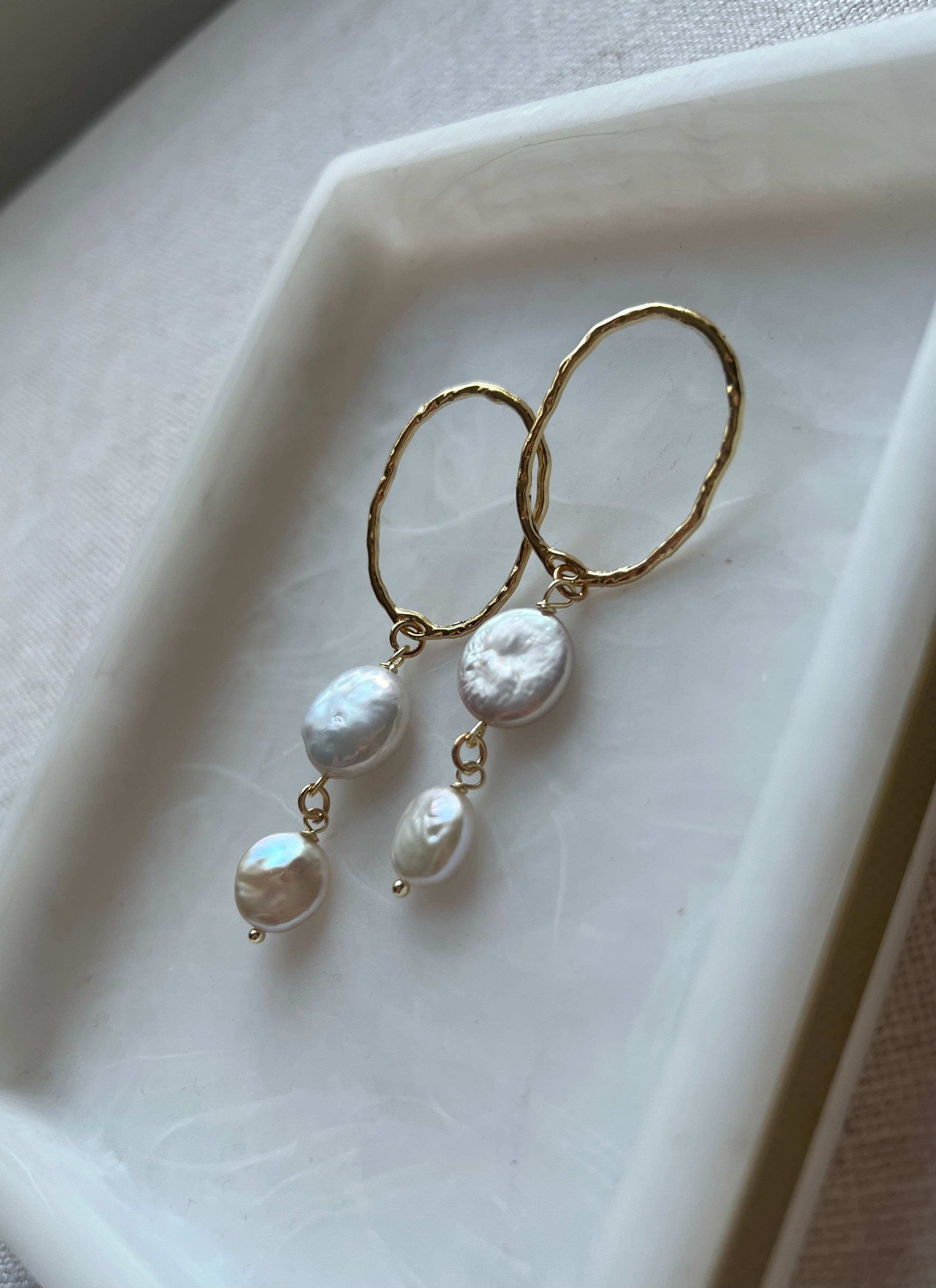 Natural Freshwater Pearls with 18K Gold Plated Studs