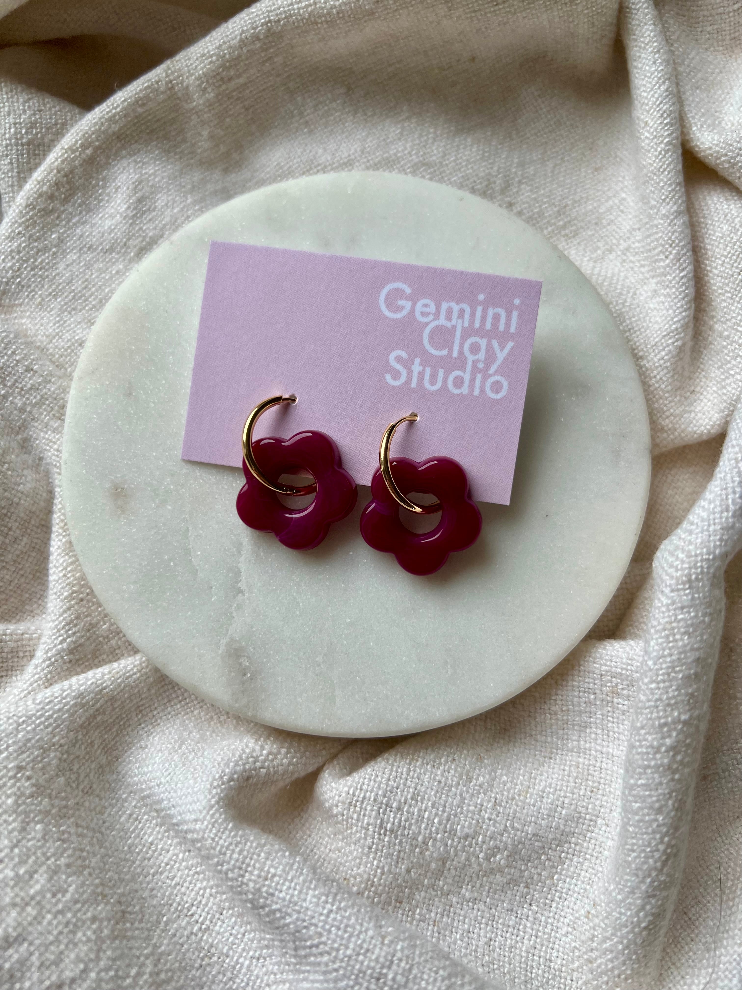 Flower Hoops - Gold & Silver