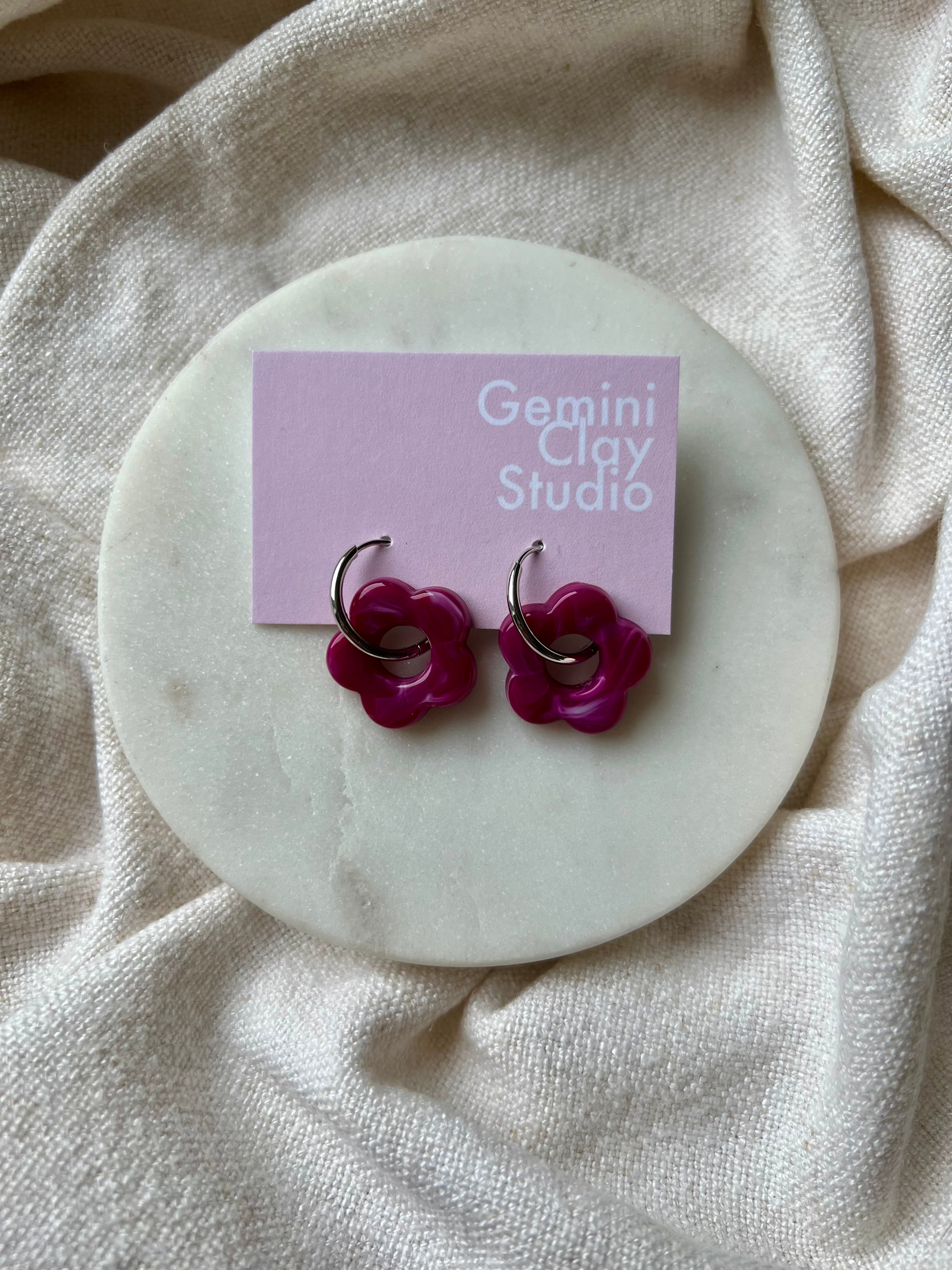 Flower Hoops - Gold & Silver