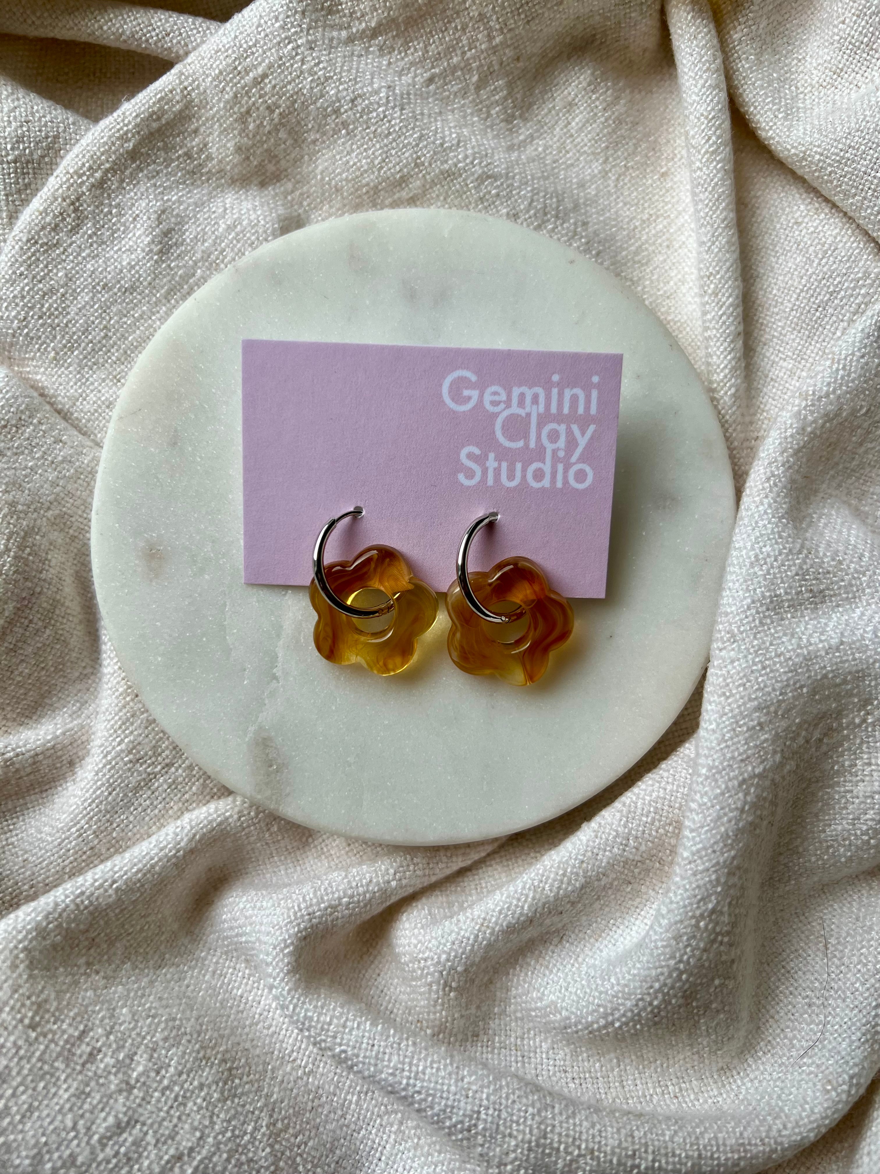 Flower Hoops - Gold & Silver