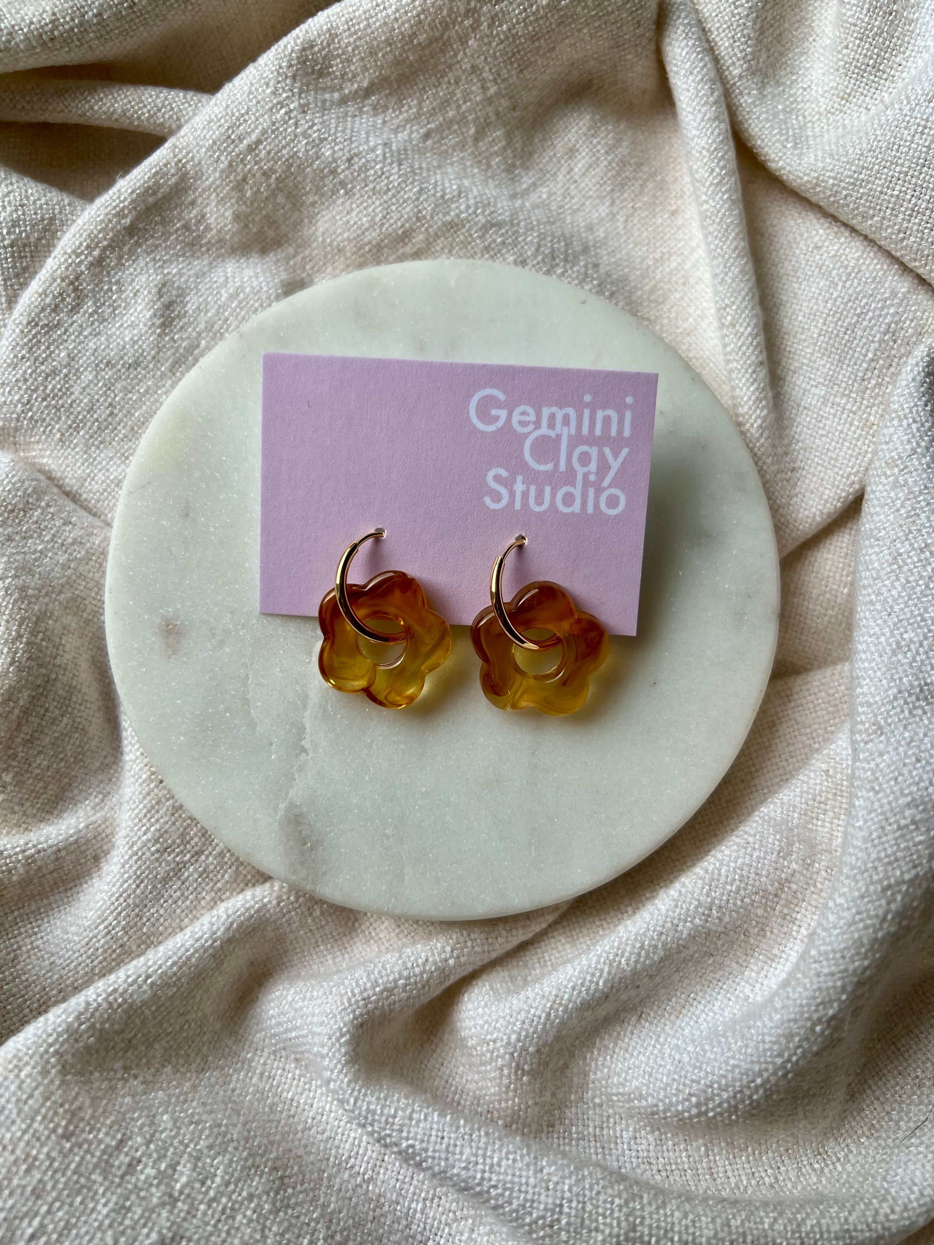 Flower Hoops - Gold & Silver