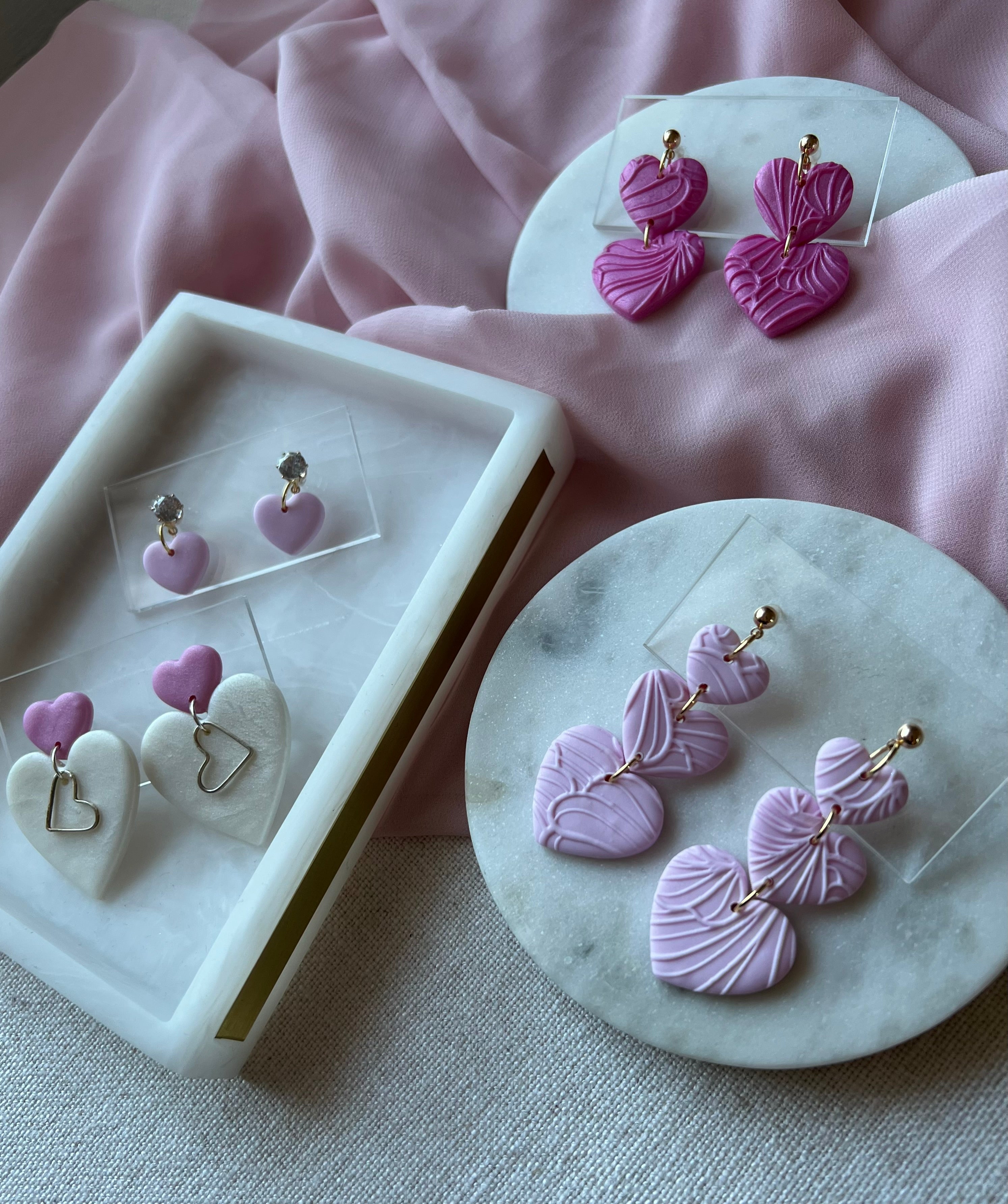 Pastel Pink Textured Hearts