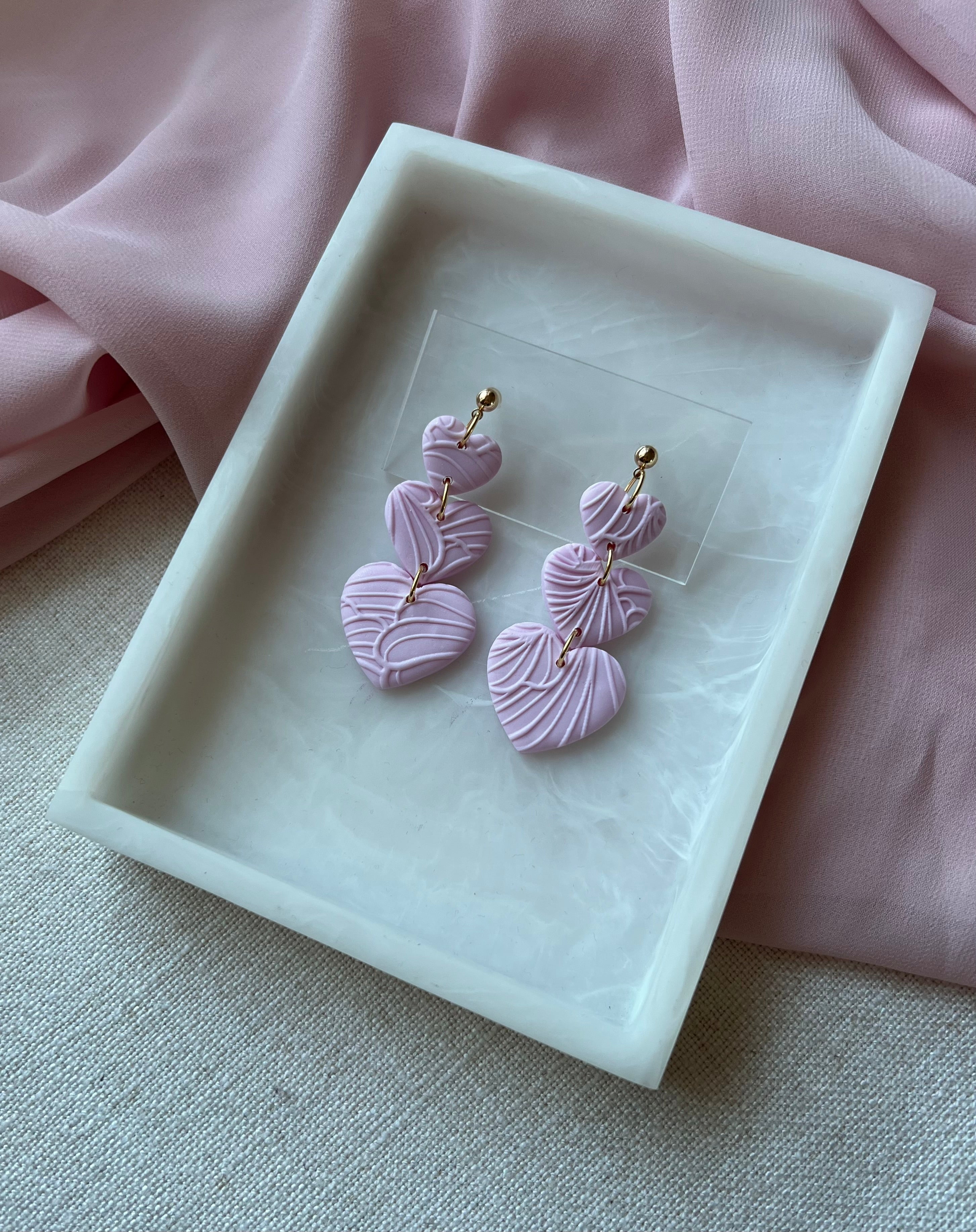 Pastel Pink Textured Hearts