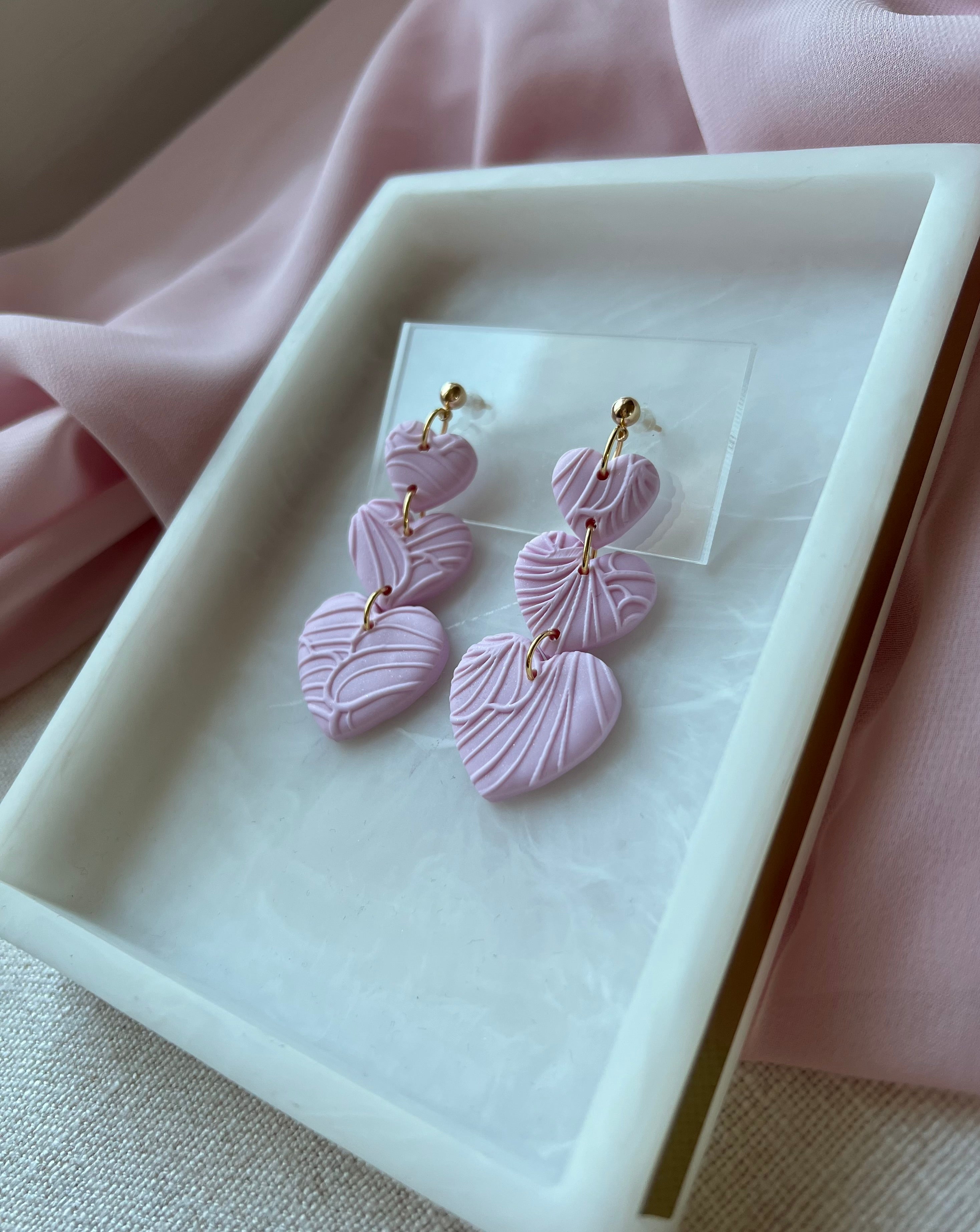 Pastel Pink Textured Hearts