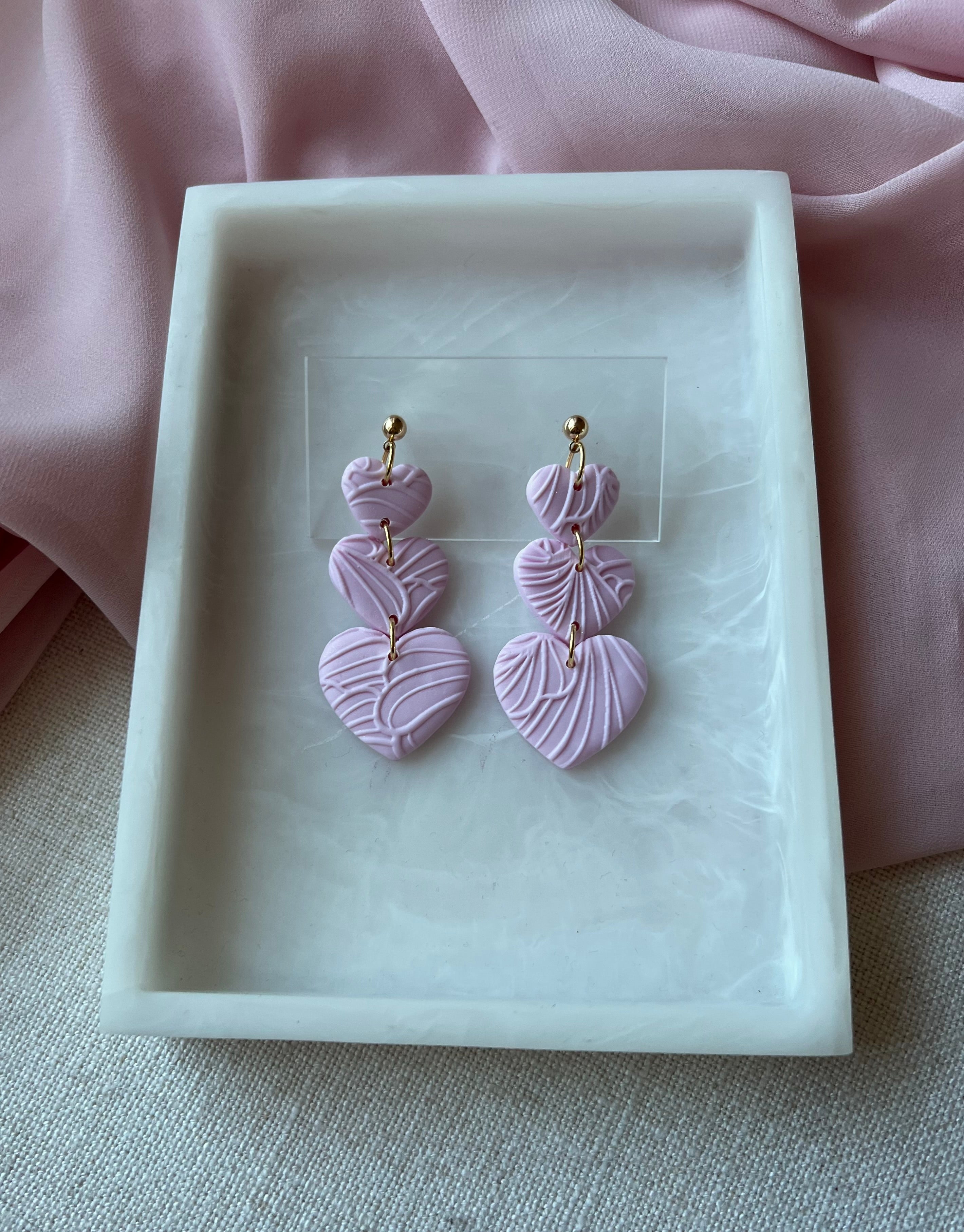 Pastel Pink Textured Hearts