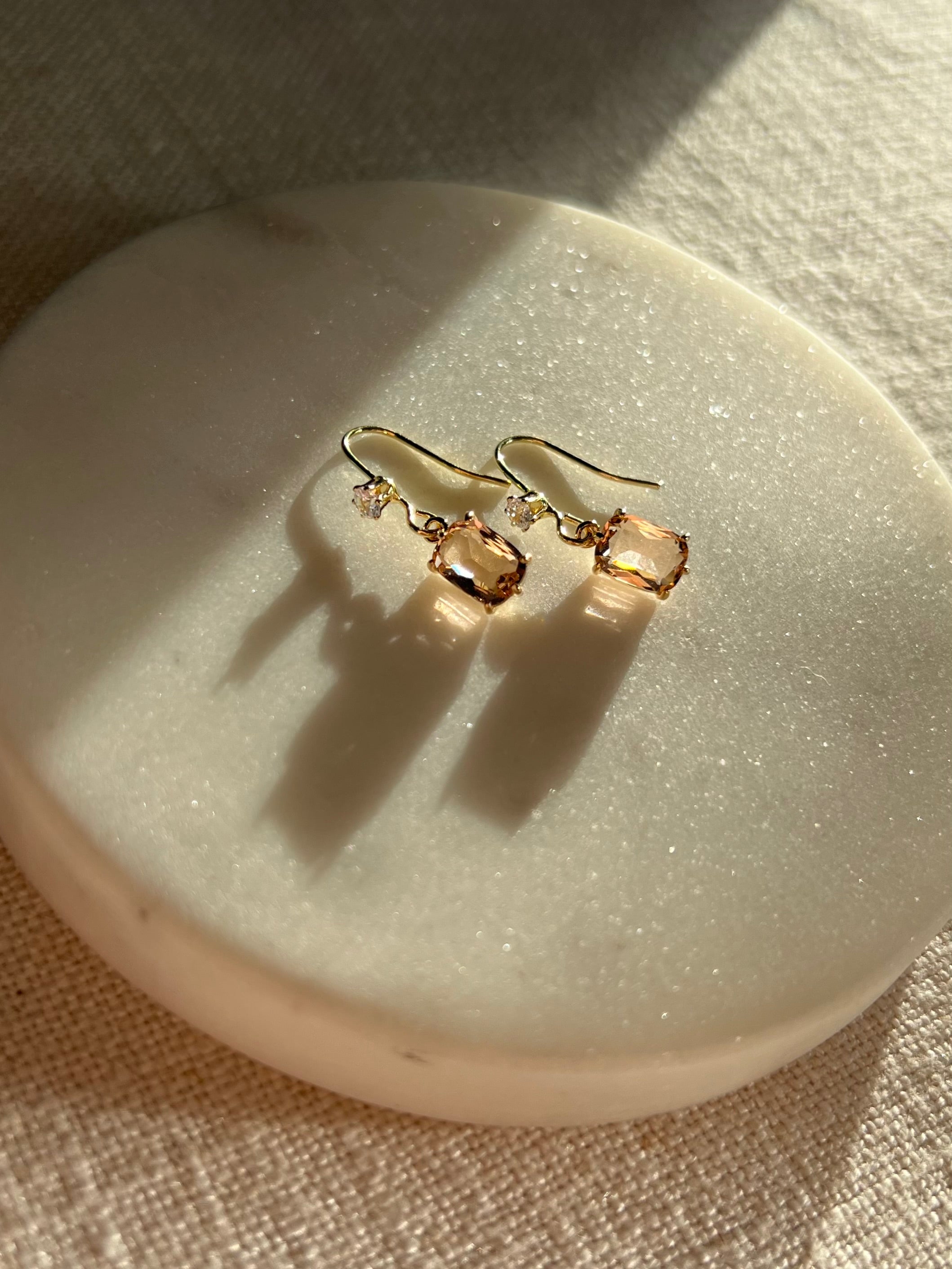 Celeste Champagne Crystal Earrings