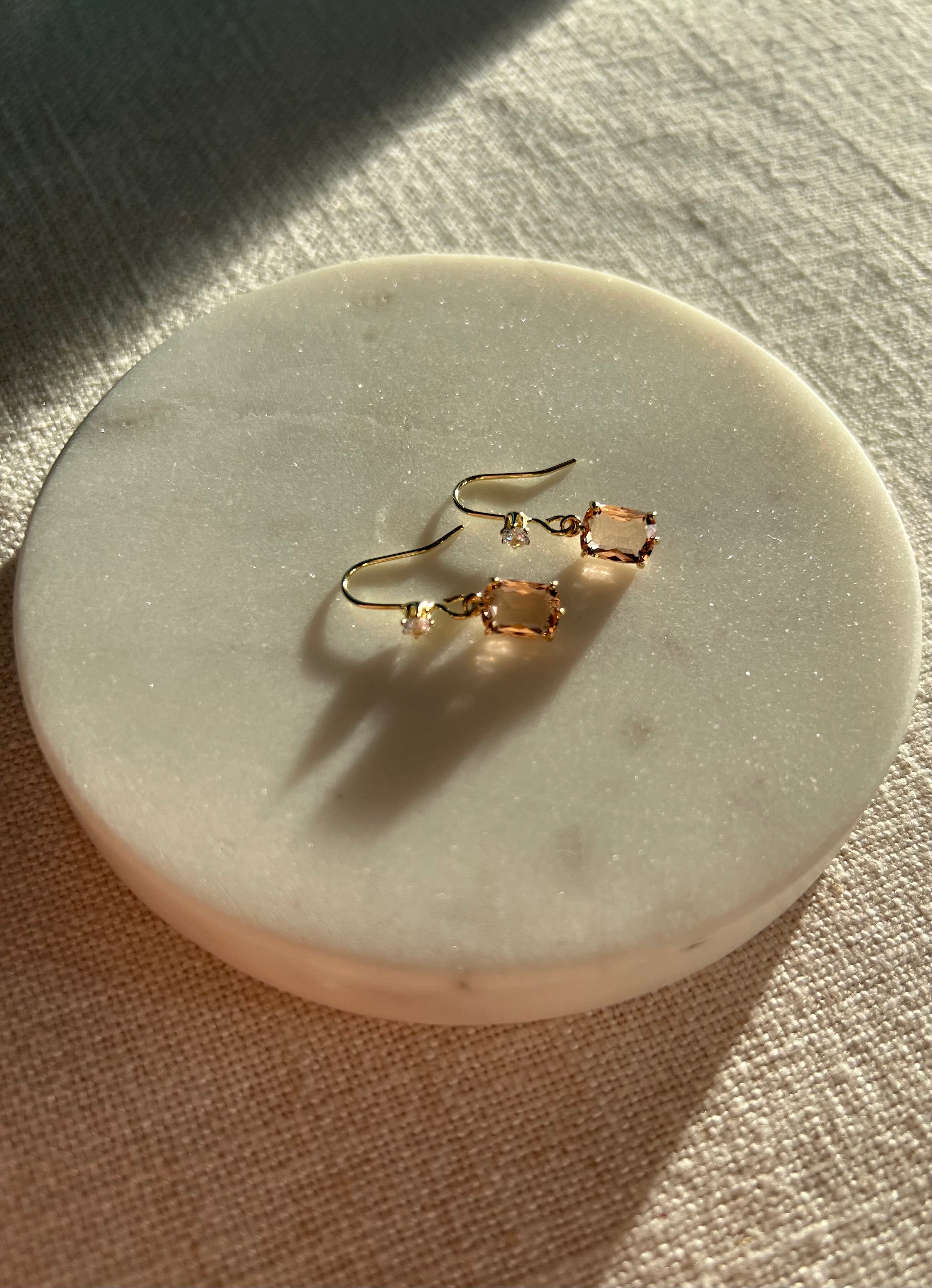 Celeste Champagne Crystal Earrings