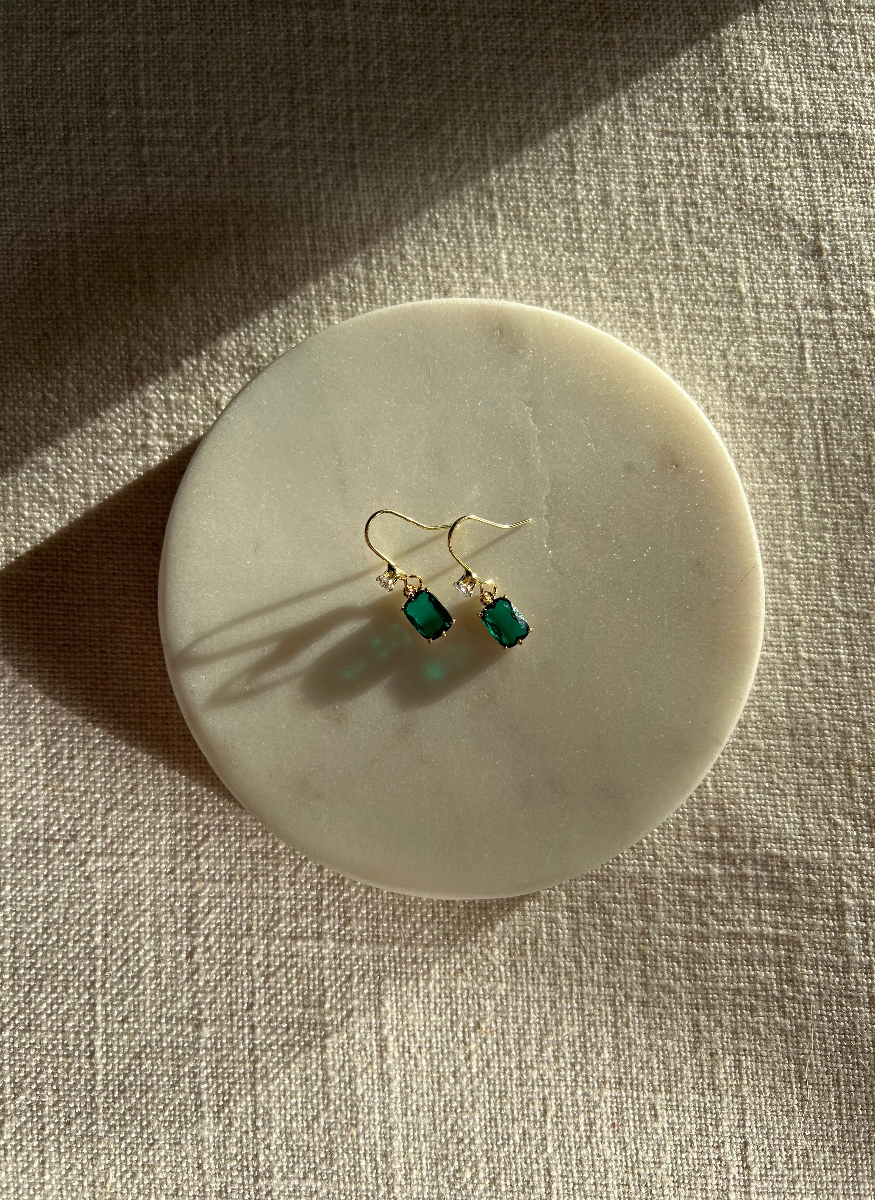 Celeste Emerald Crystal Earrings