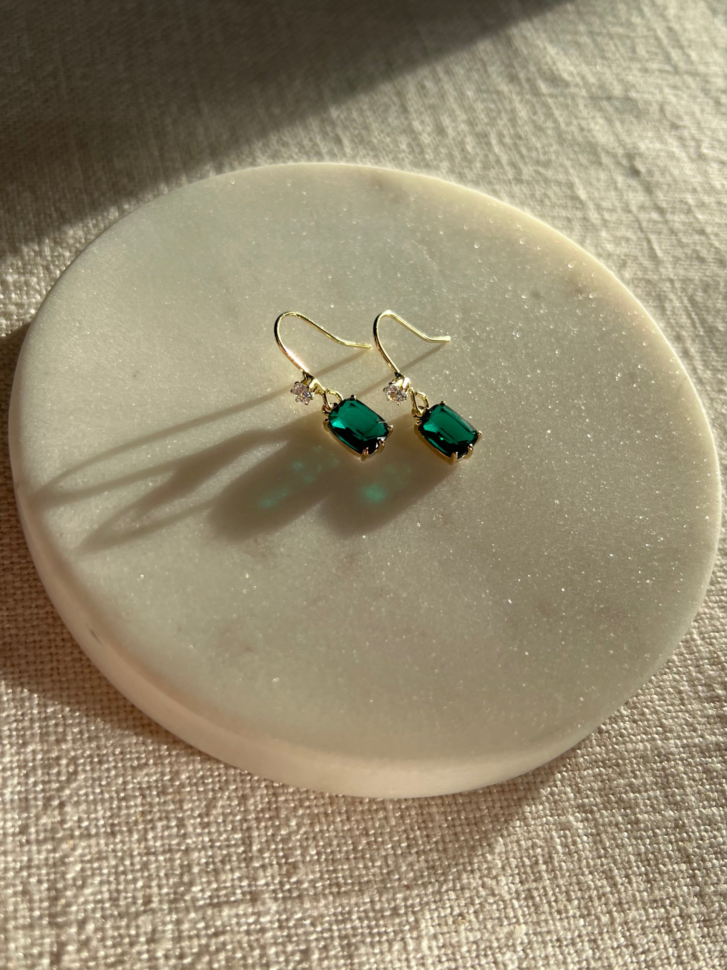 Celeste Emerald Crystal Earrings