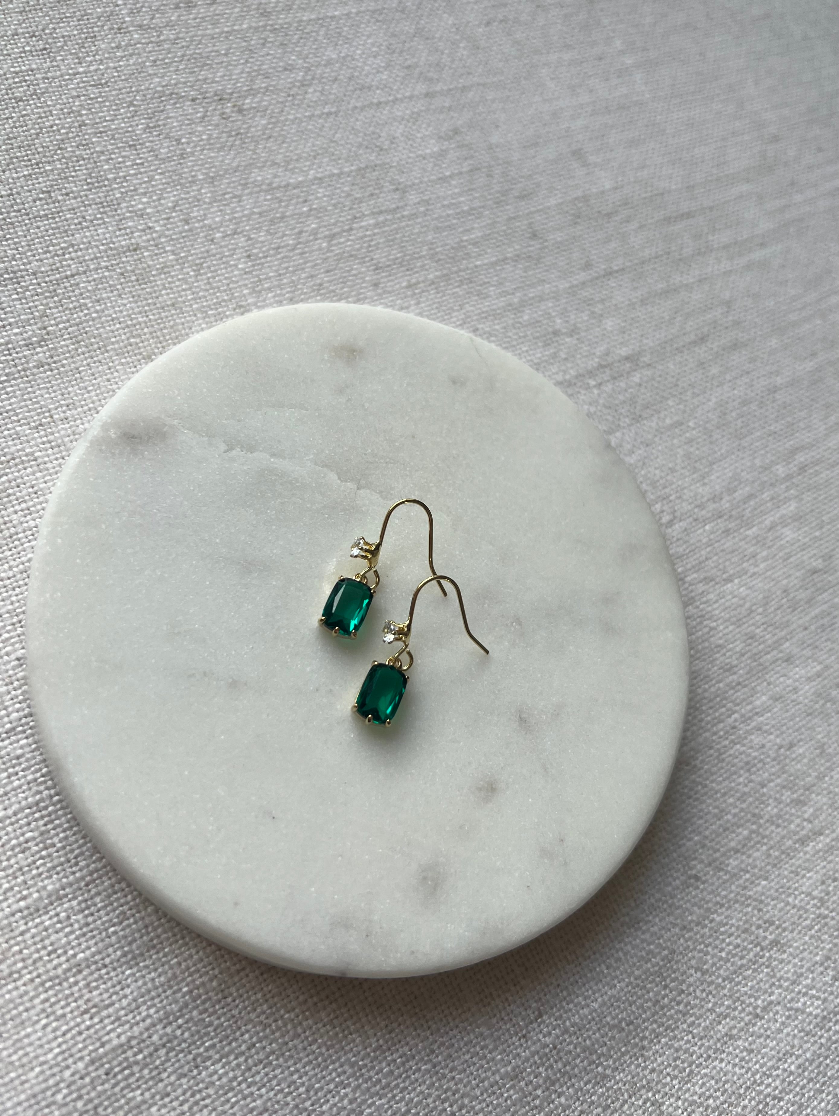 Celeste Emerald Crystal Earrings
