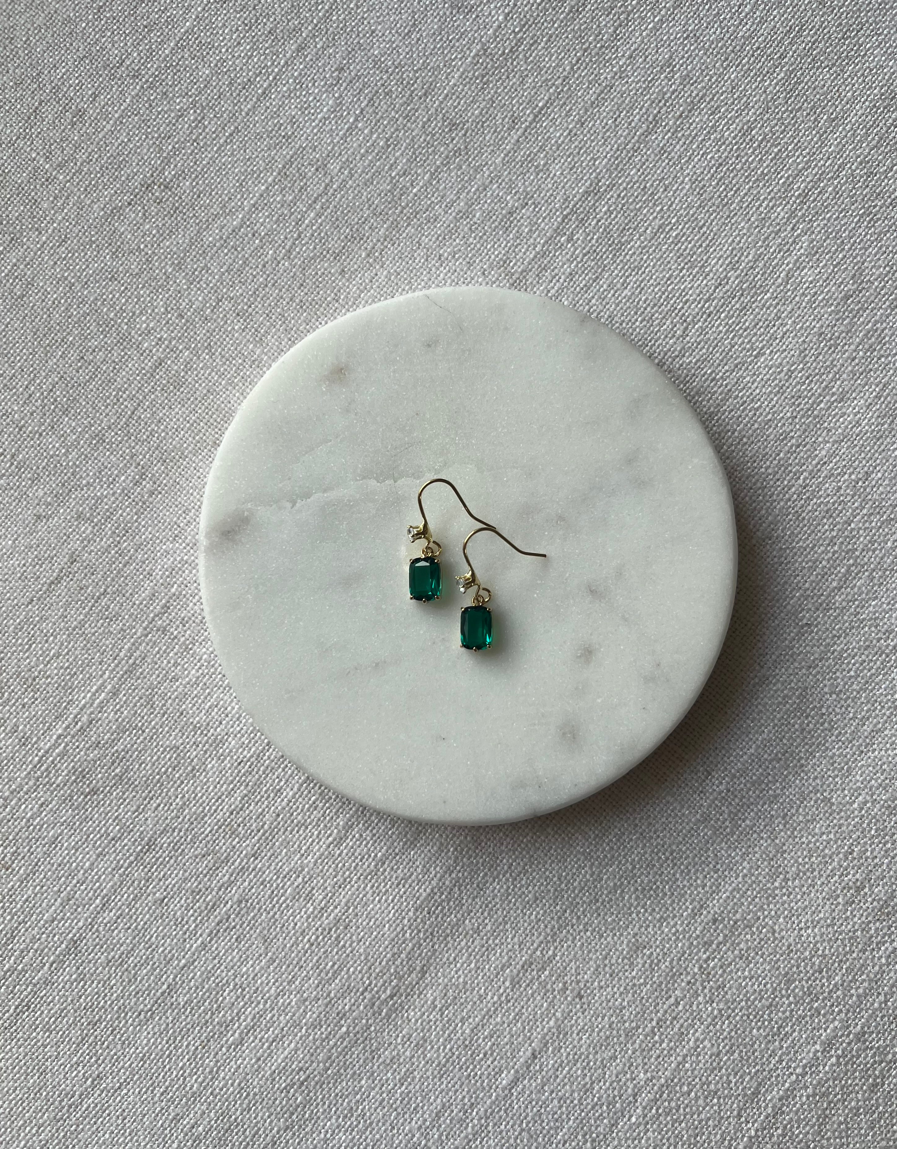 Celeste Emerald Crystal Earrings