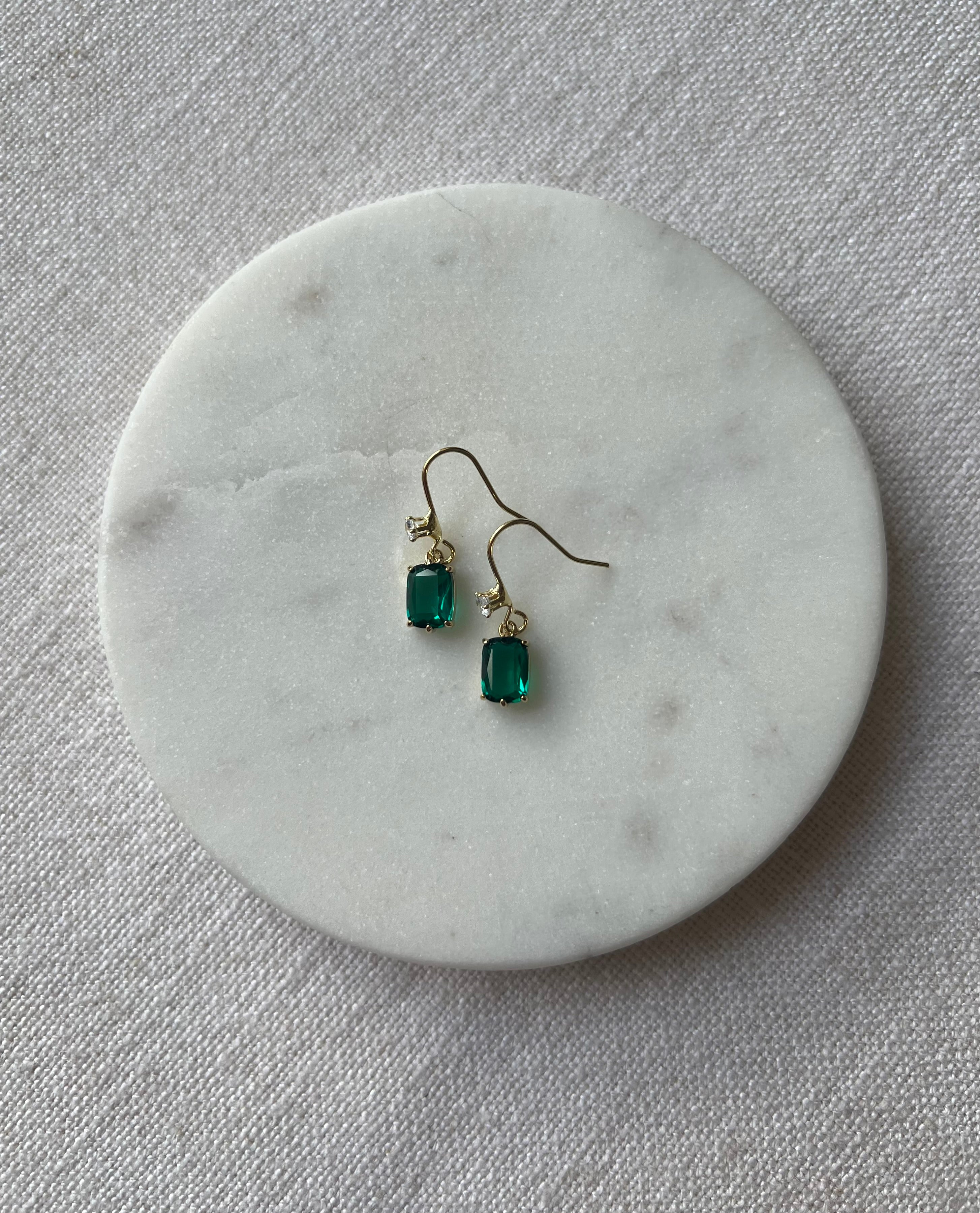 Celeste Emerald Crystal Earrings