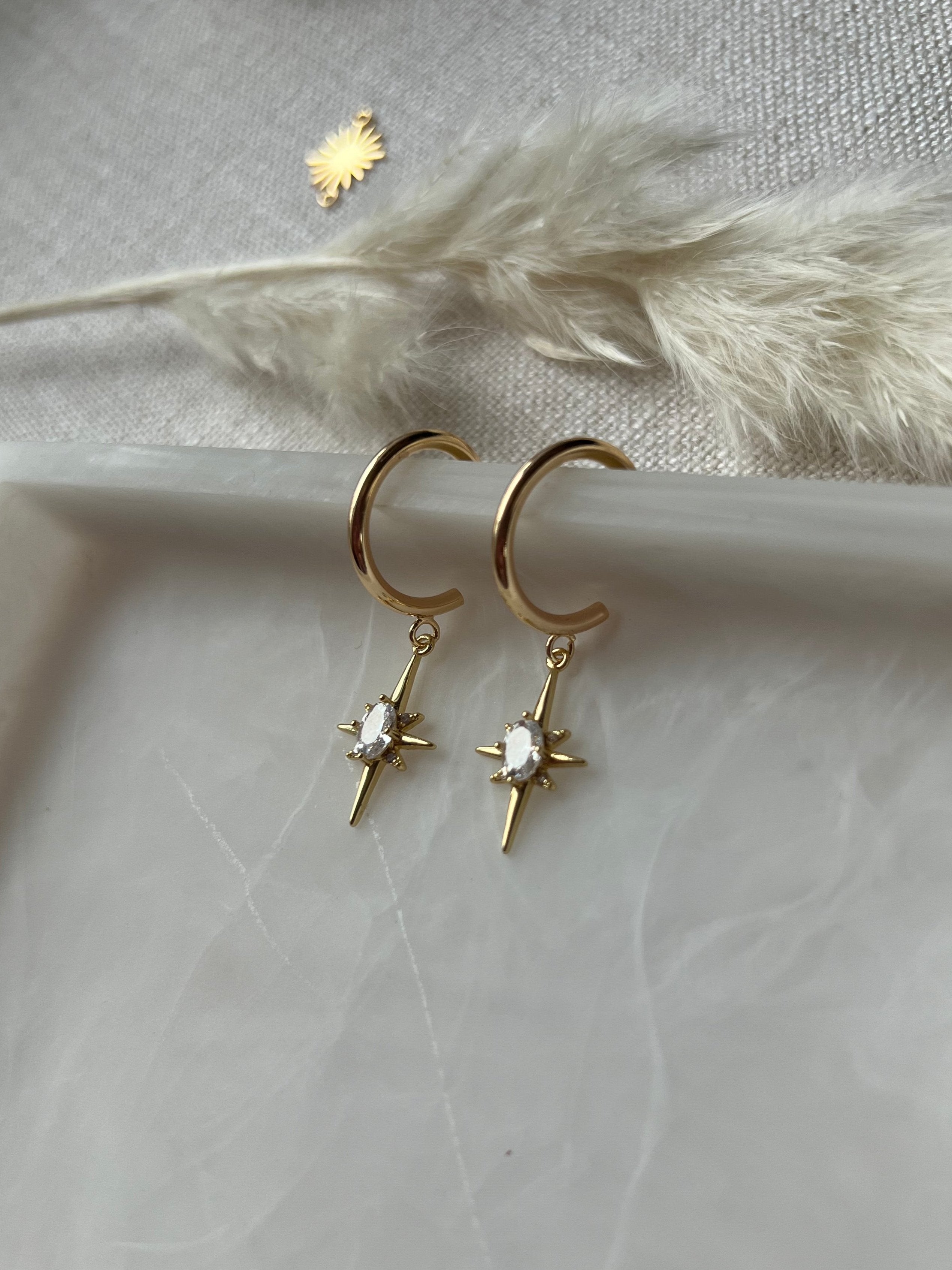 North Star Hoop Earrings
