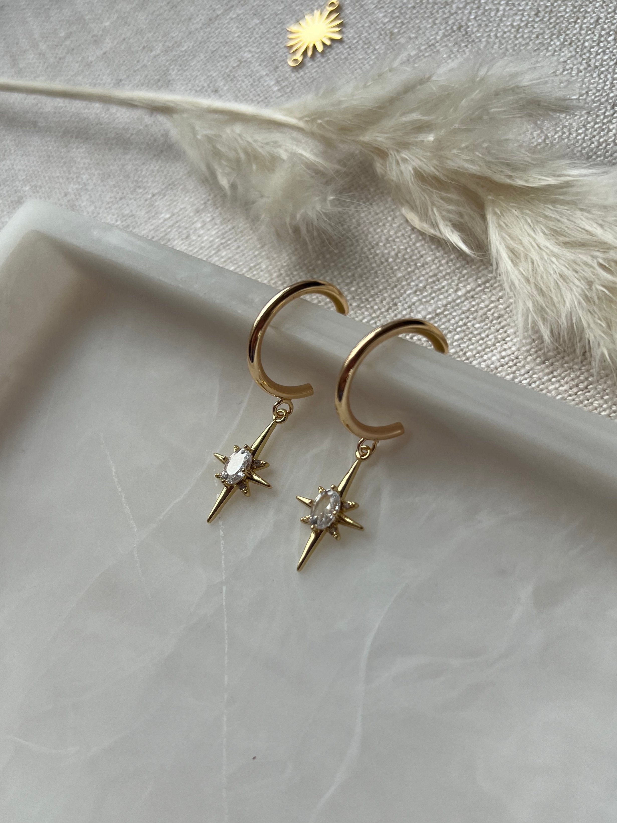 North Star Hoop Earrings