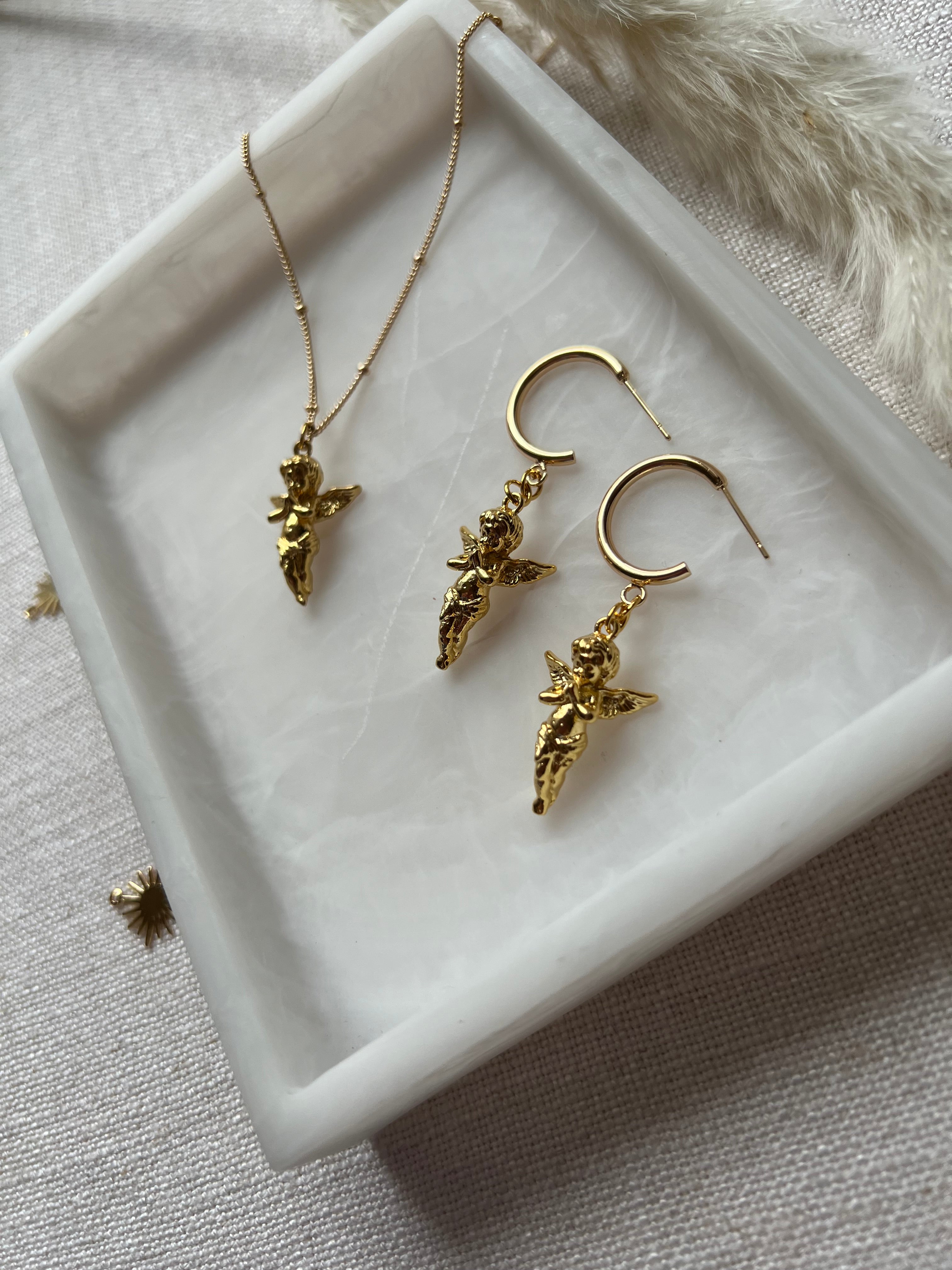 18K Gold Plated Cherub Necklace