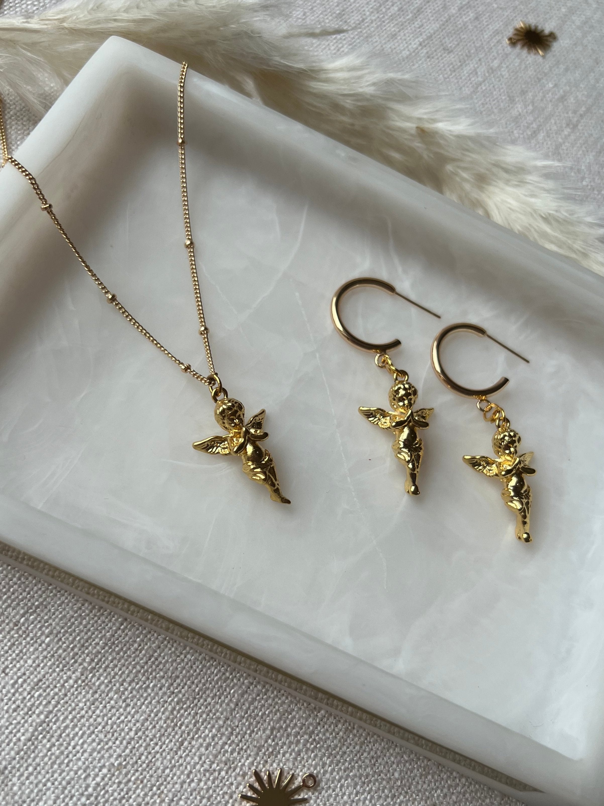 18K Gold Plated Cherub Necklace