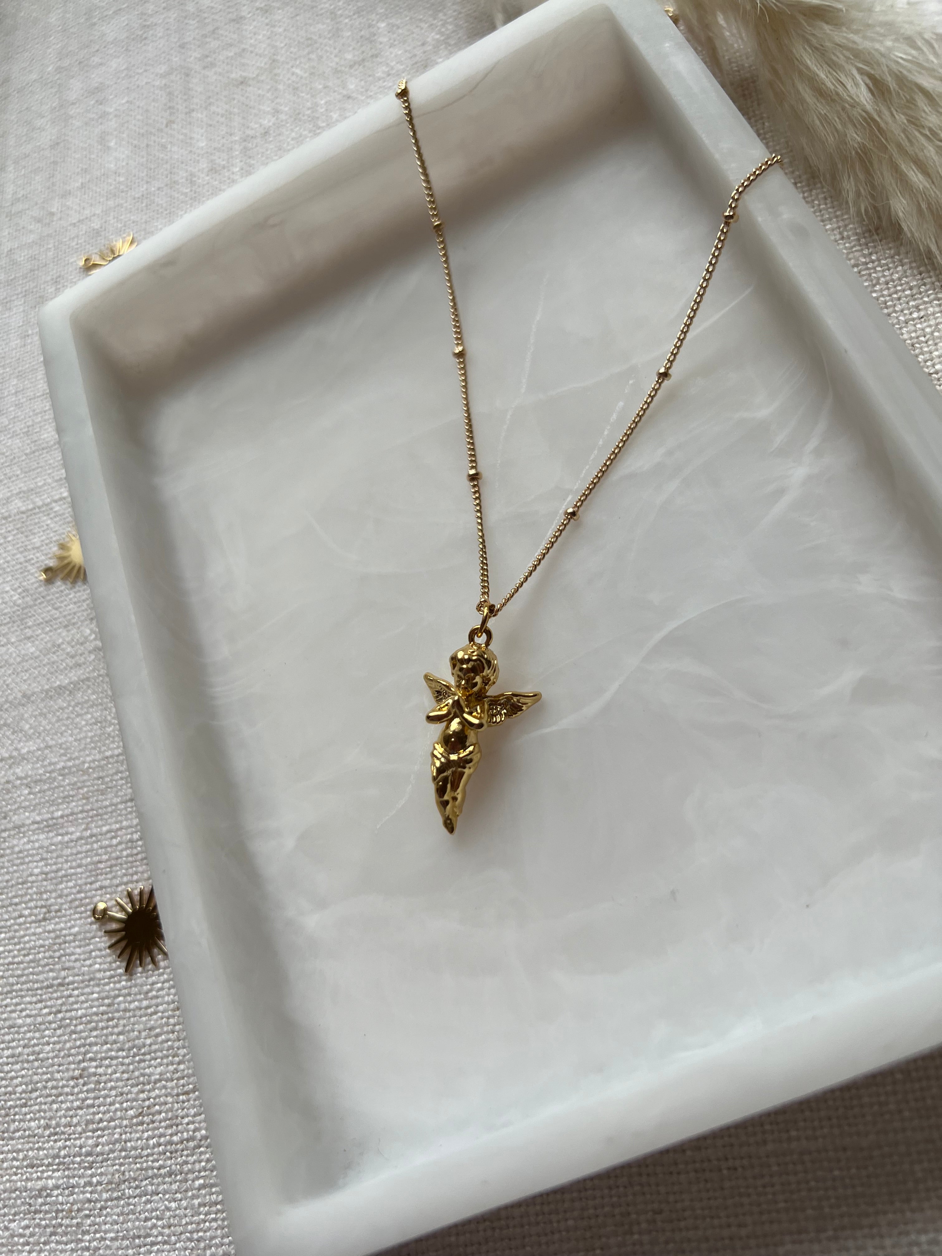 18K Gold Plated Cherub Necklace