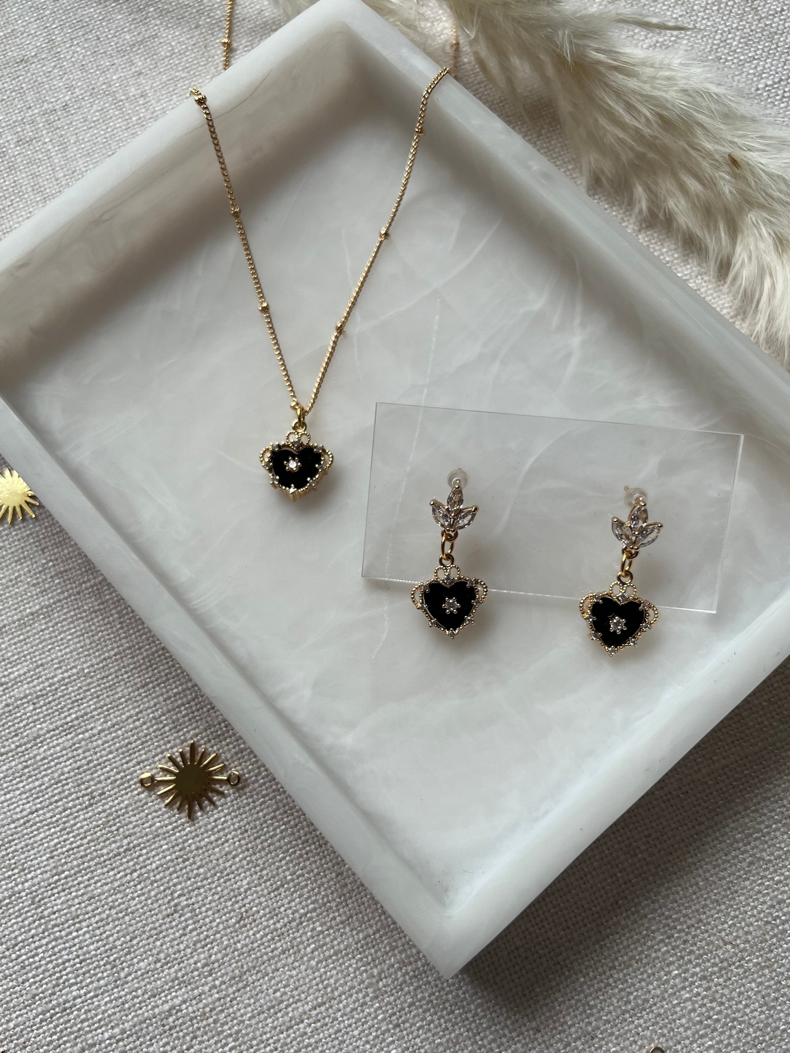 Black Sacred Heart Necklace