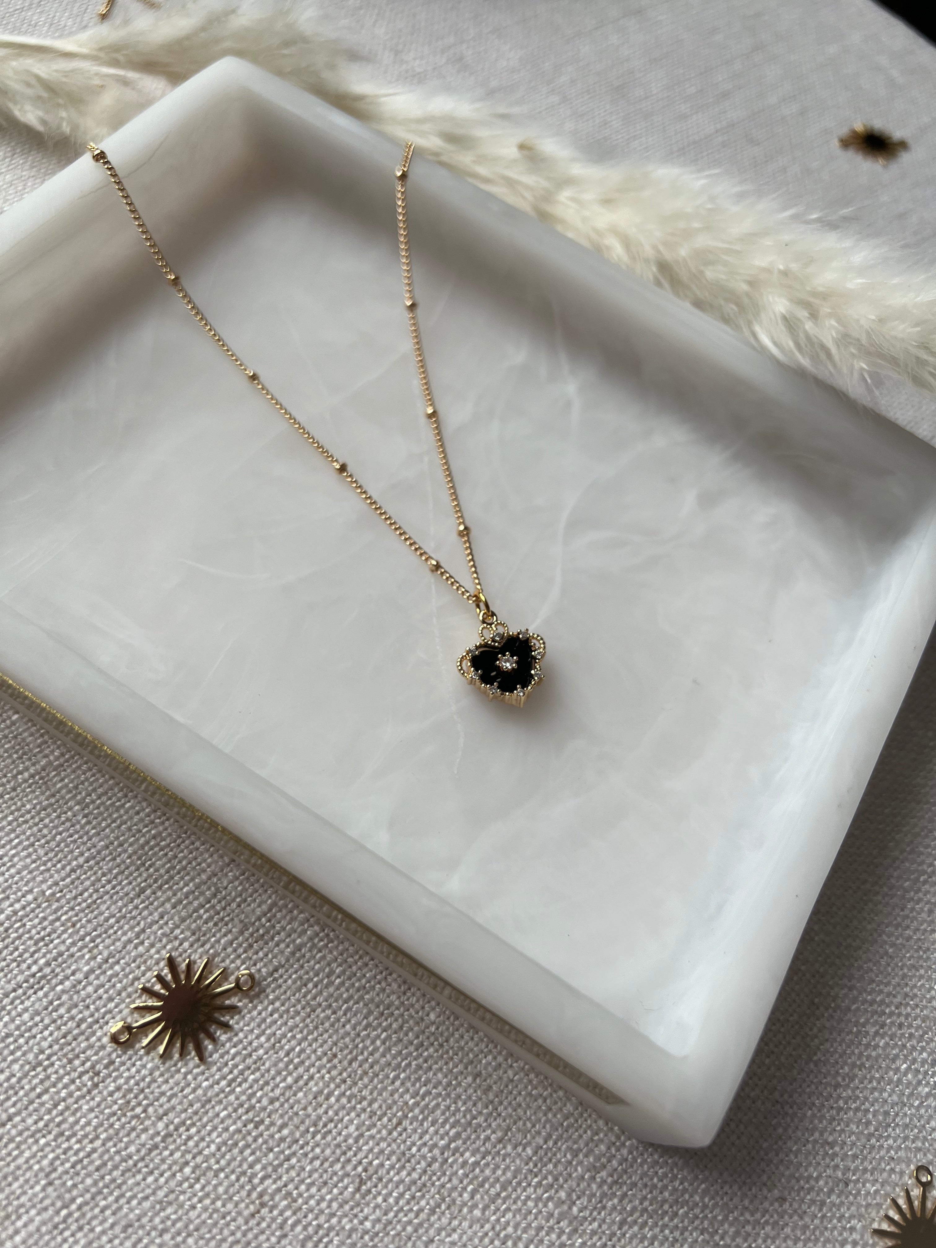 Black Sacred Heart Necklace