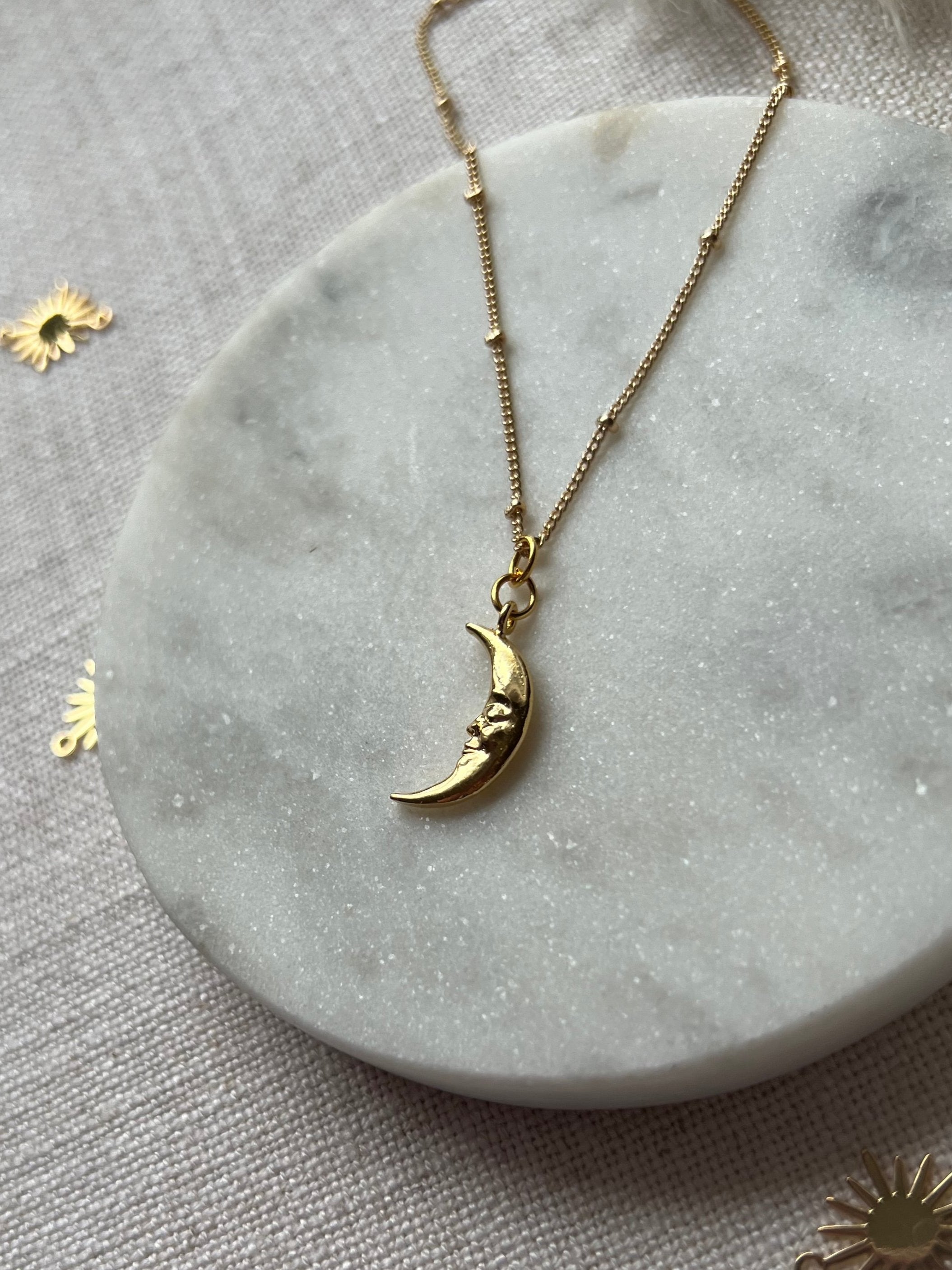Gold Crescent Moon Necklace