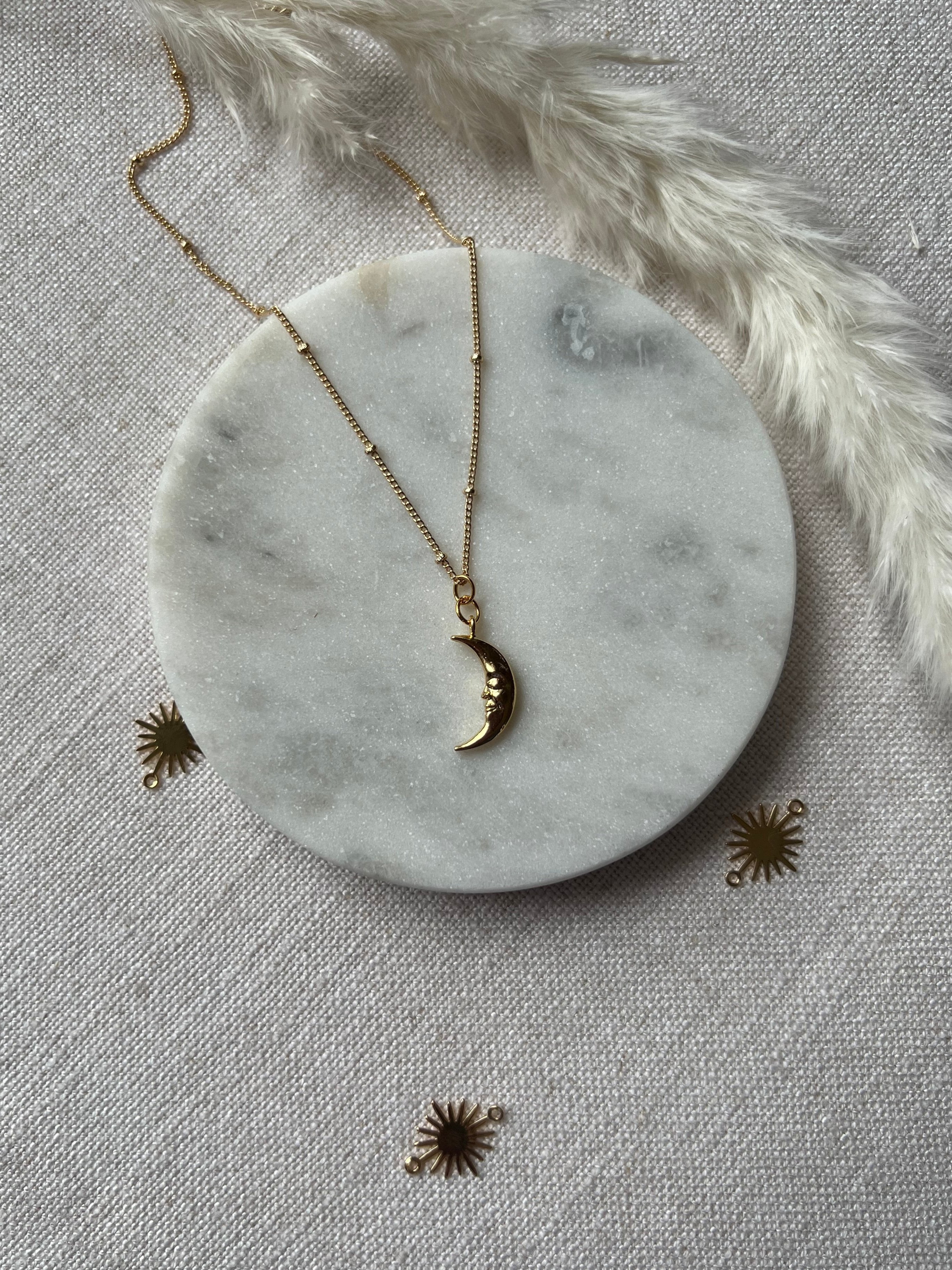 Gold Crescent Moon Necklace