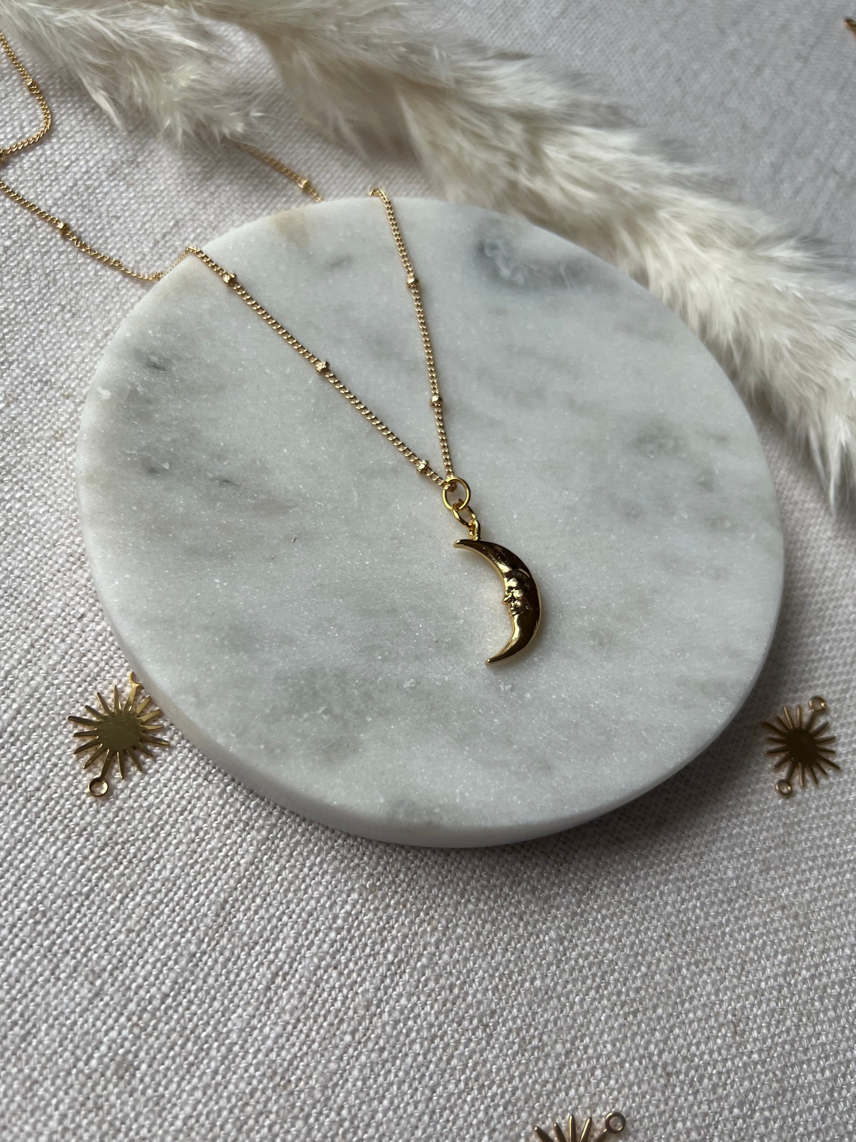 Gold Crescent Moon Necklace