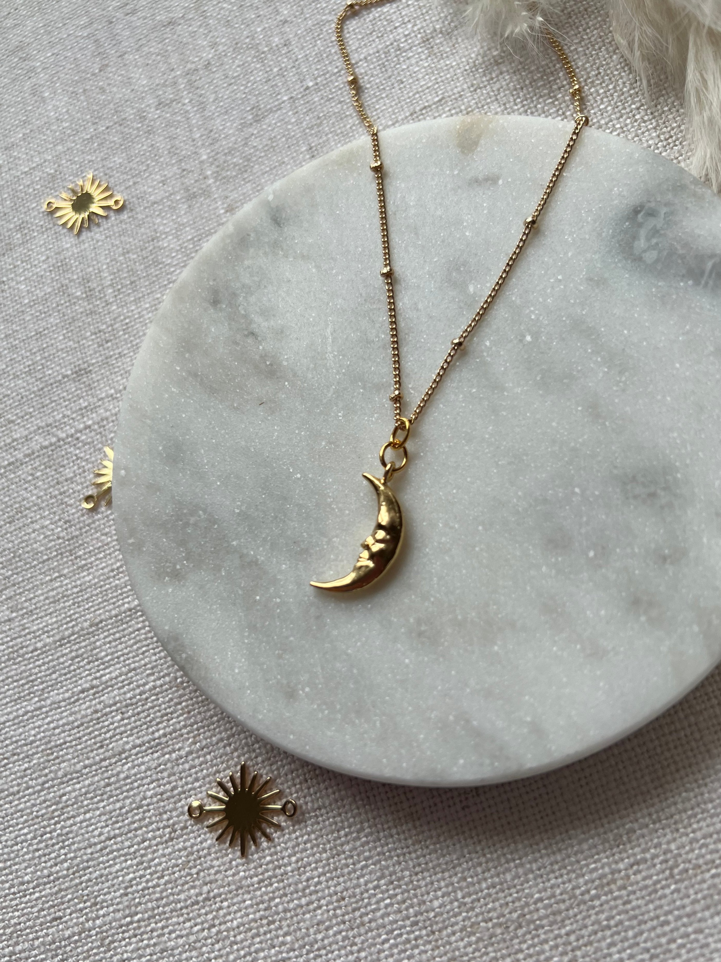 Gold Crescent Moon Necklace
