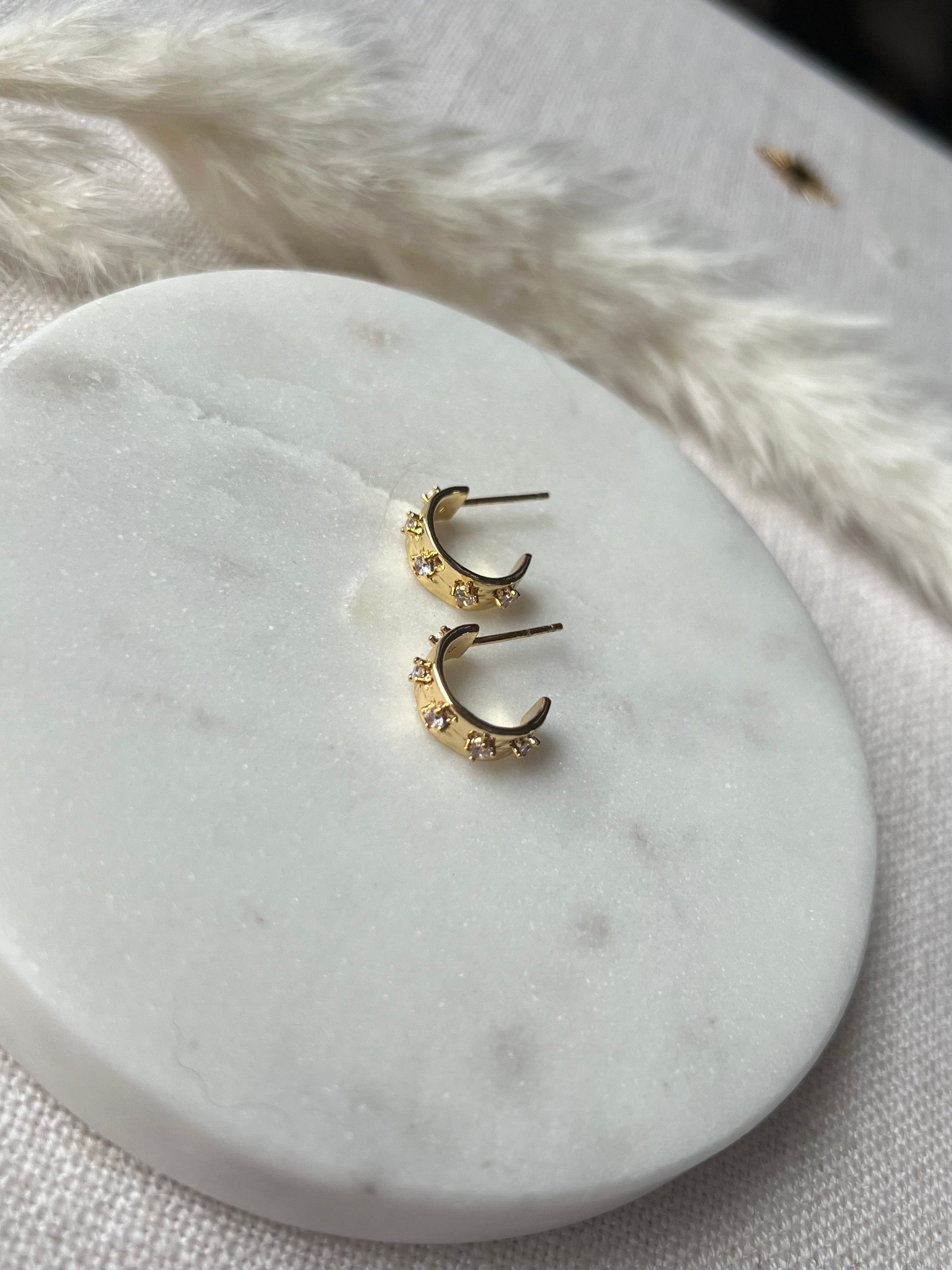 Cubic Zirconia Star Hoops