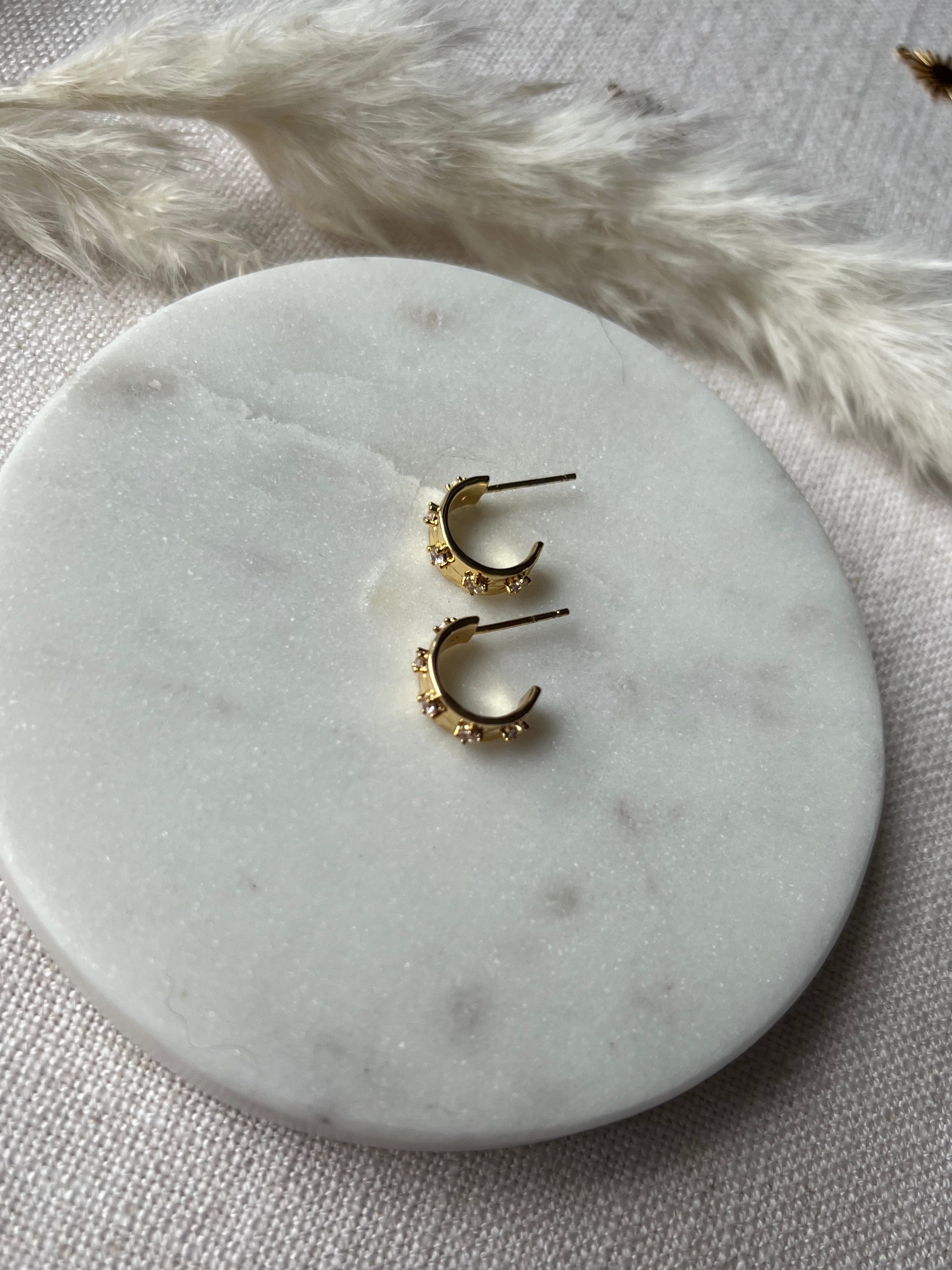 Cubic Zirconia Star Hoops