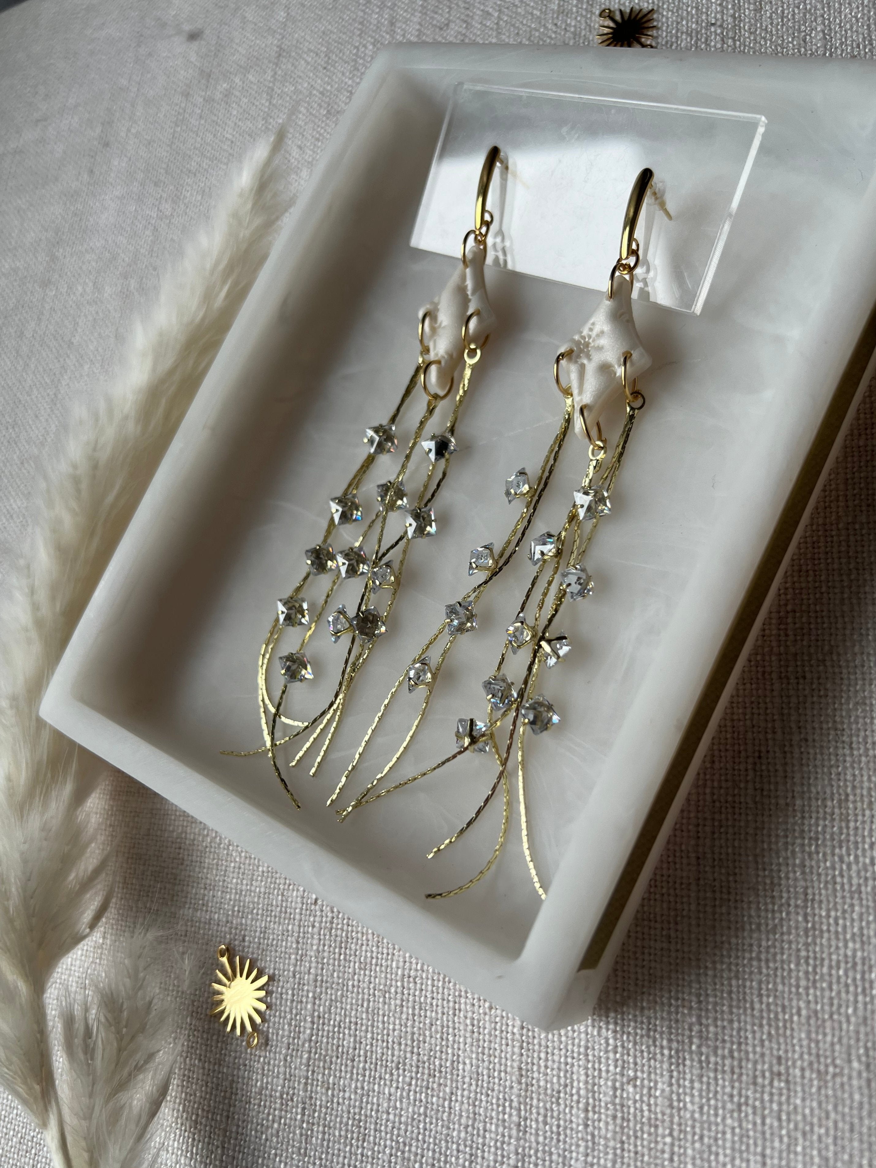 Cubic Zirconia Trailing Star Earrings