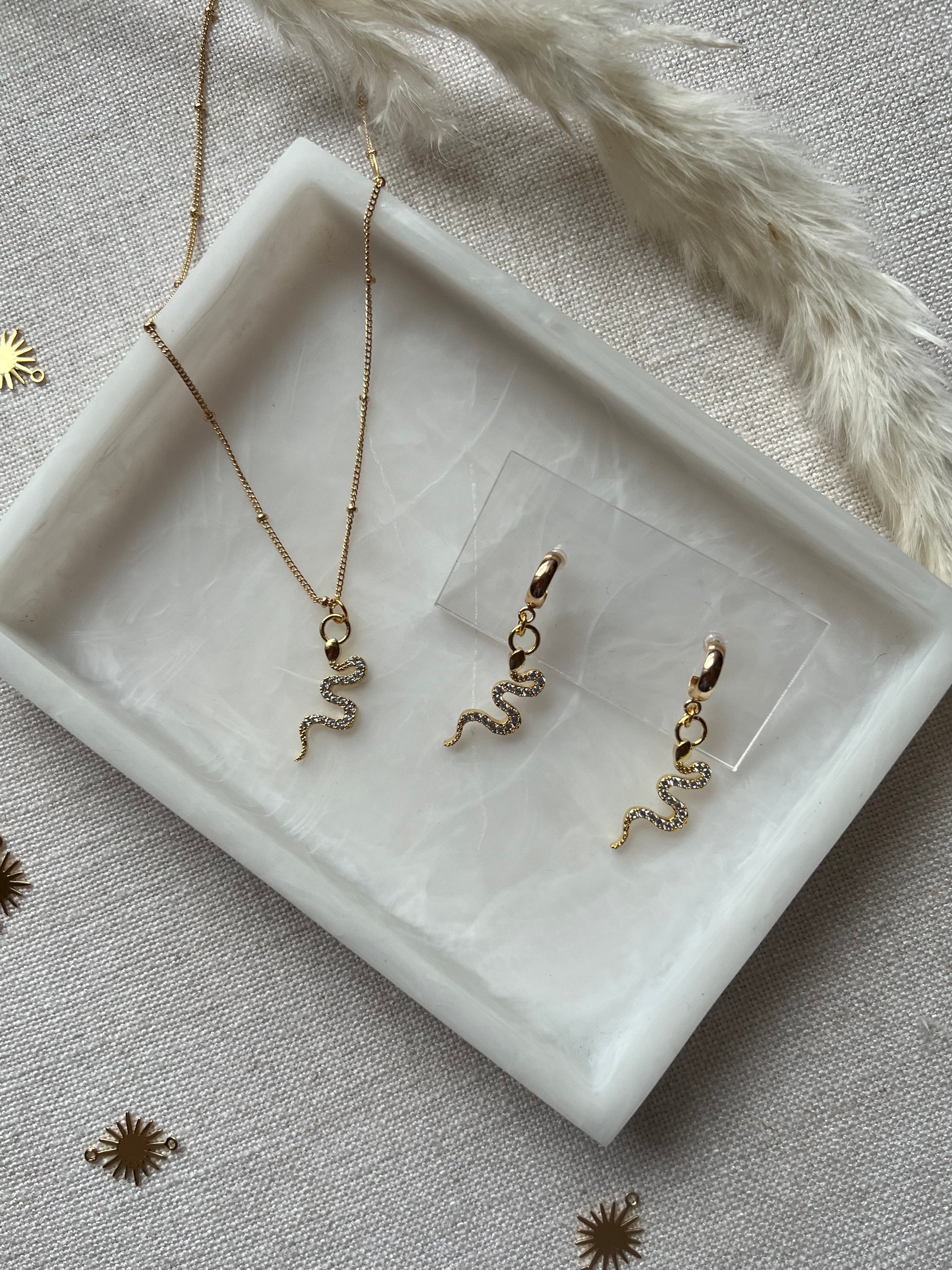 Serpent Necklace with Cubic Zirconias