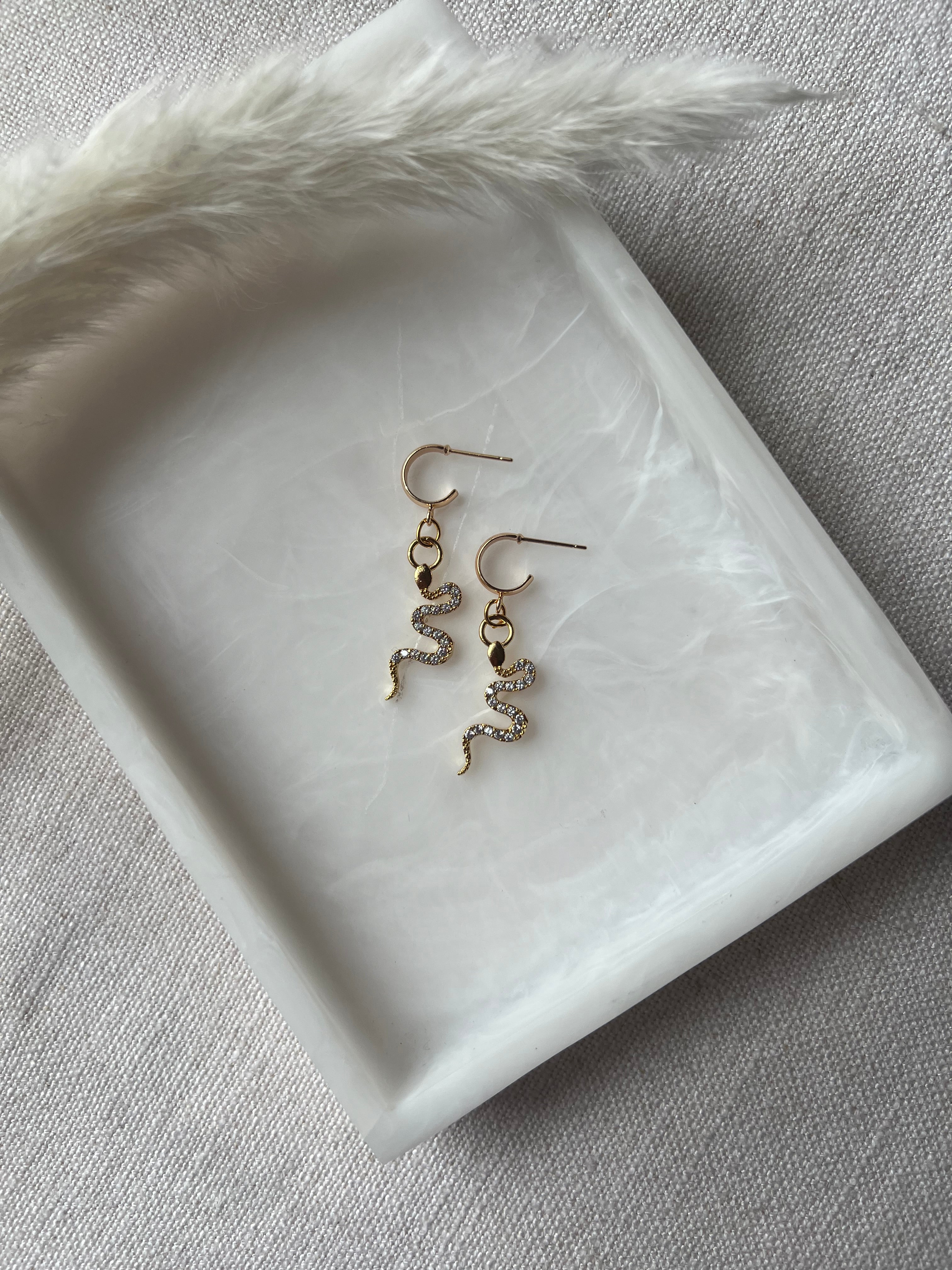 Serpent Small Hoops with Cubic Zirconias