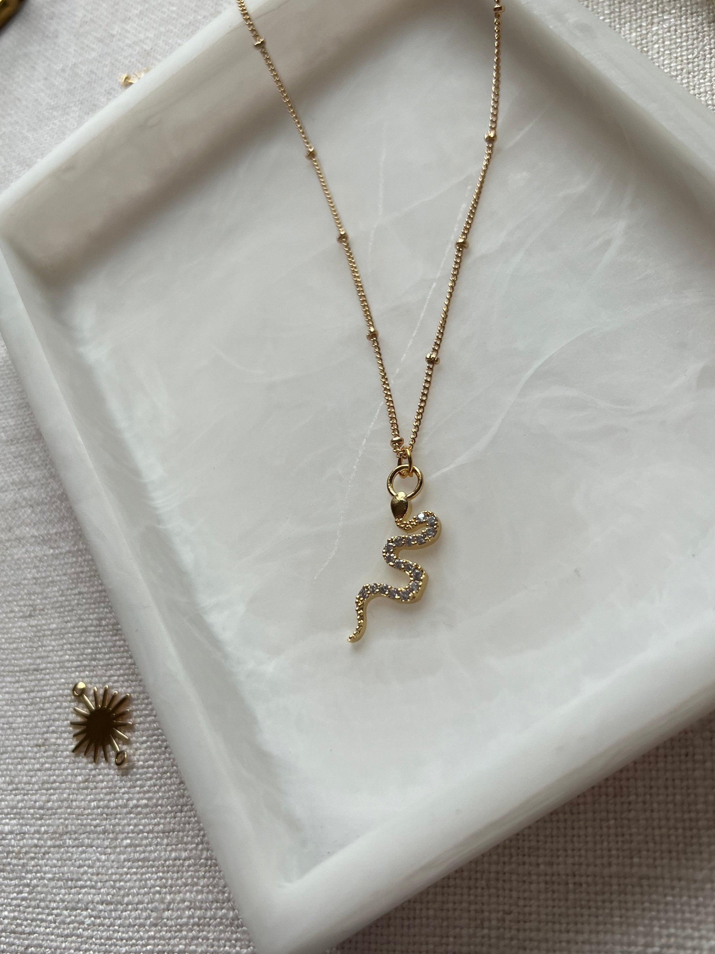 Serpent Necklace with Cubic Zirconias